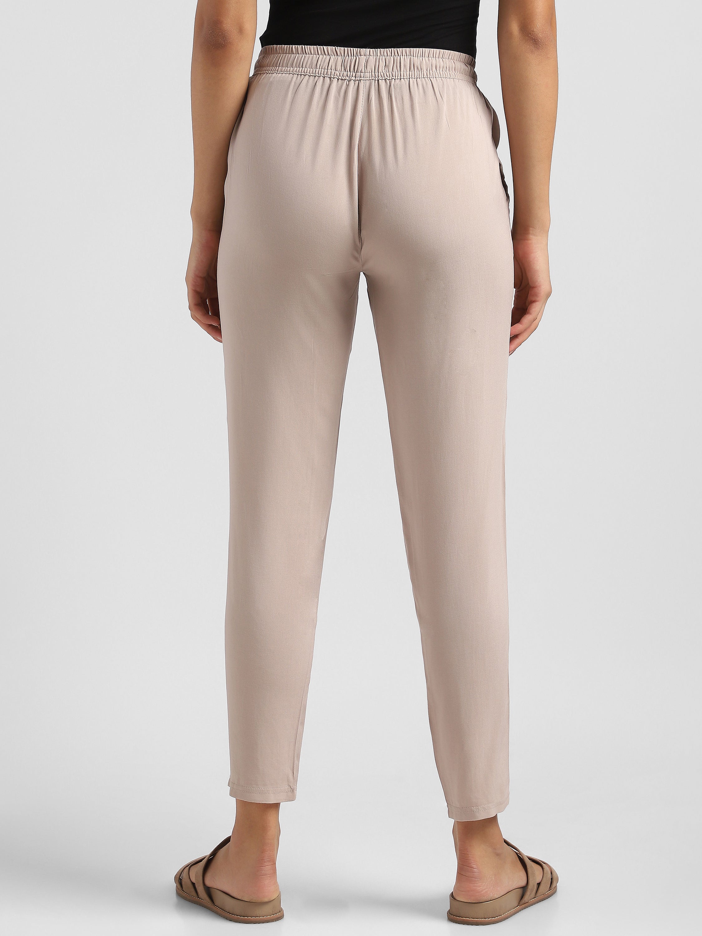 Women Beige Straight fit pants
