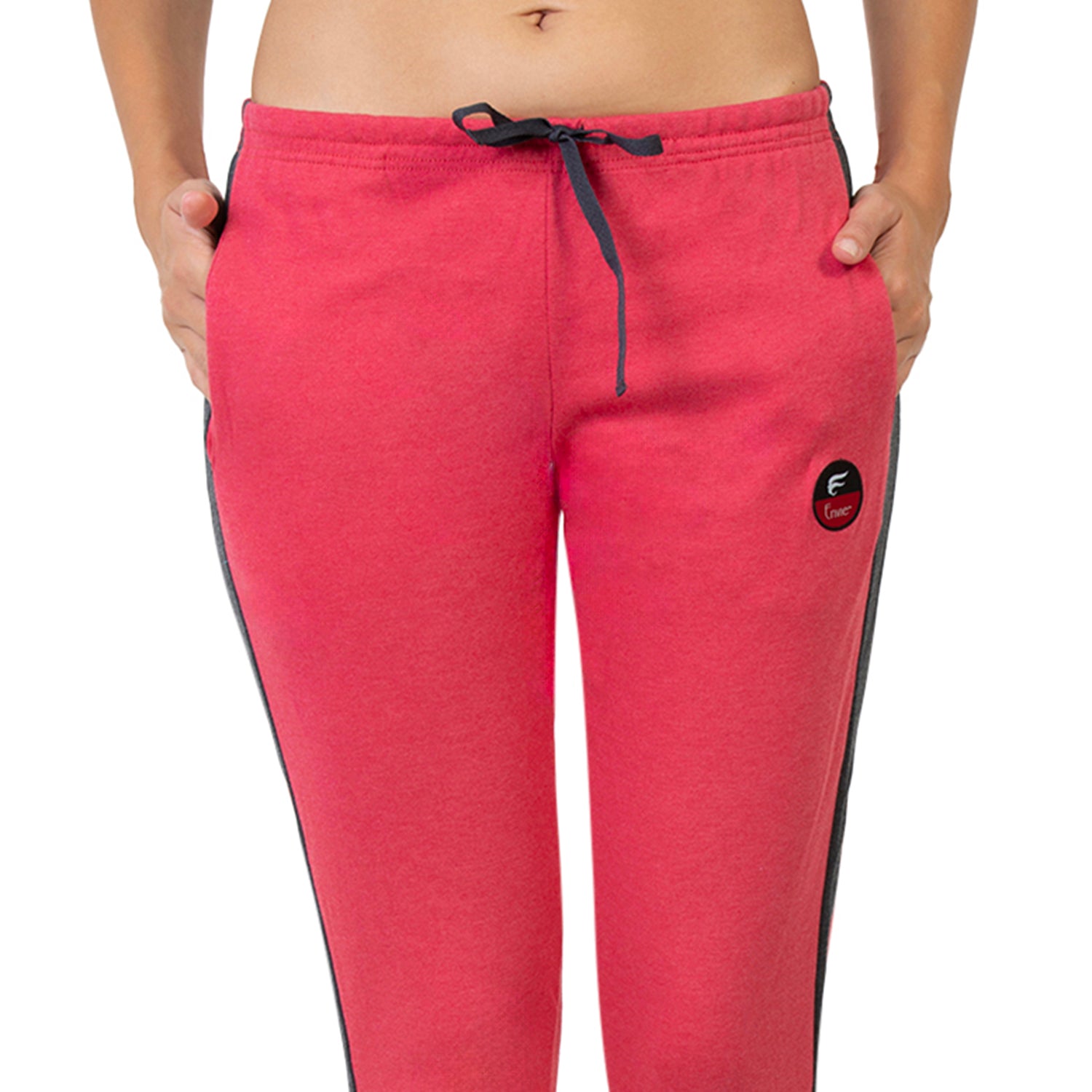 Women Red Ankle Length Track Pant