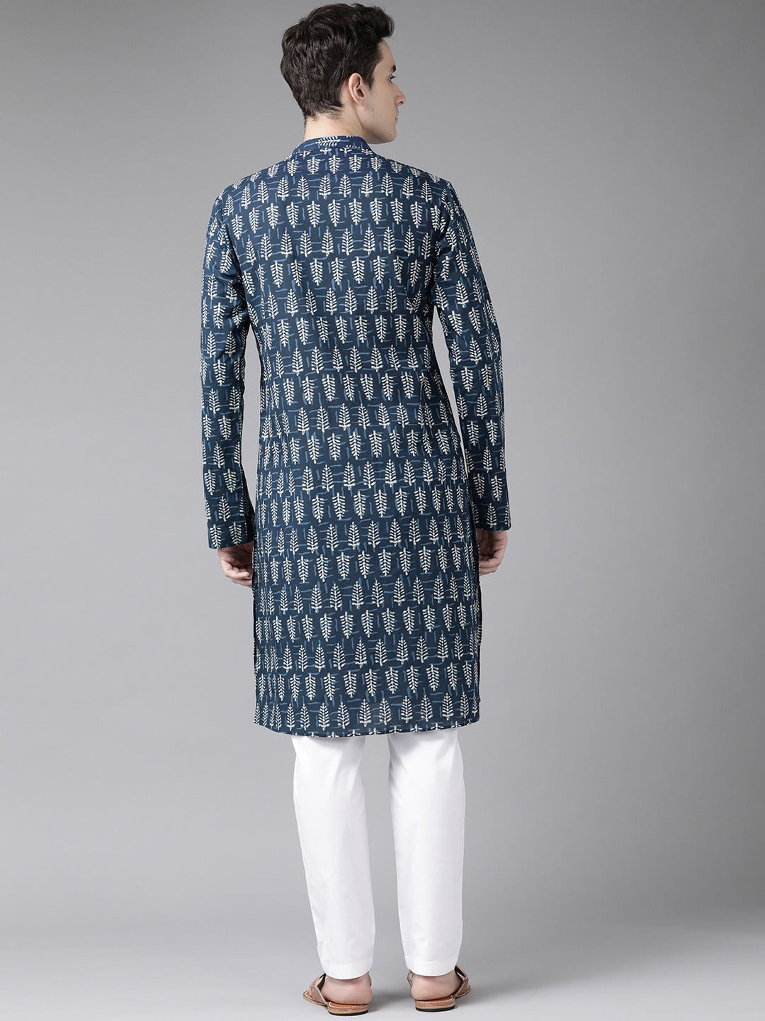 Men Blue & Beige Kurta