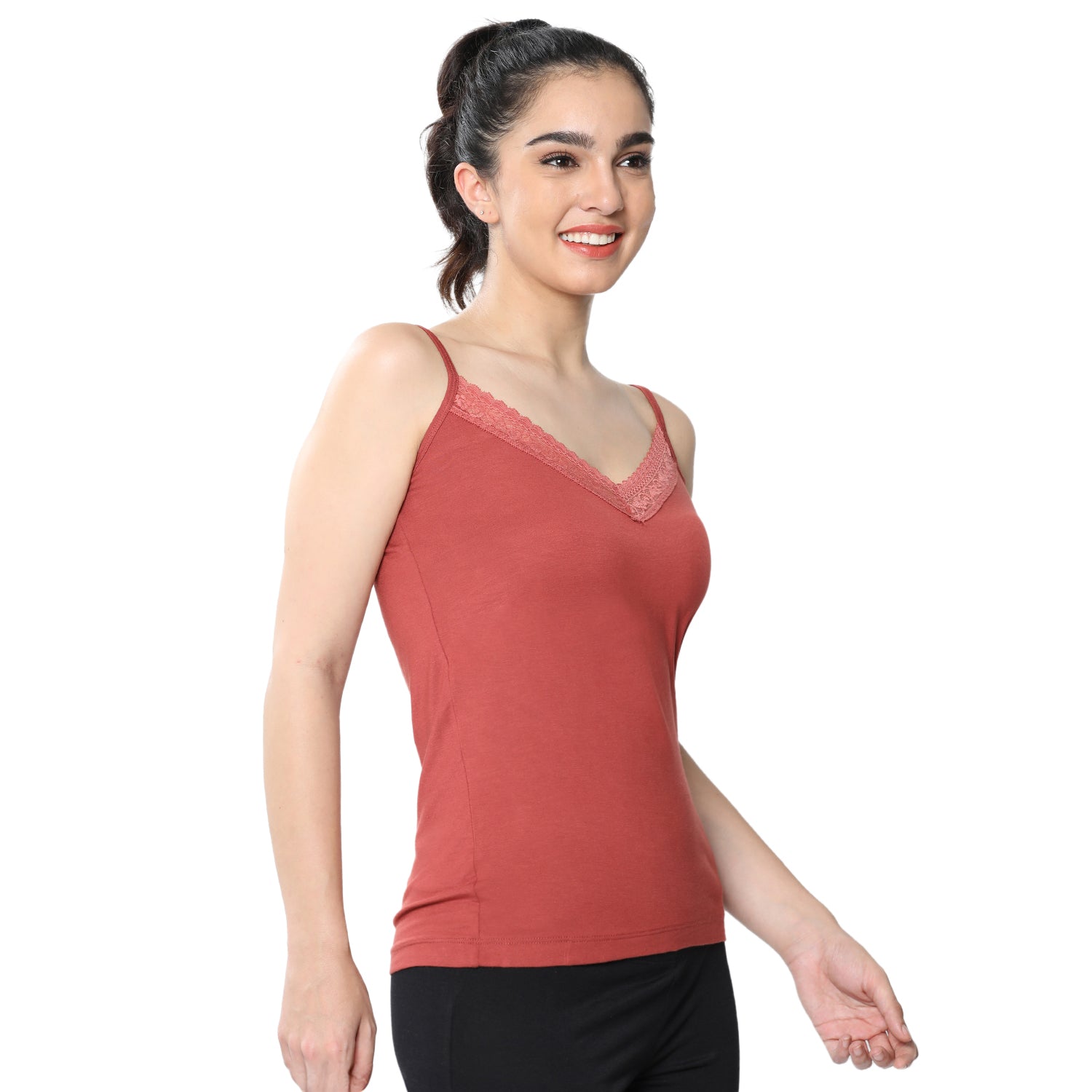 Regular Fit V-Neck Short Length Lace Camisole