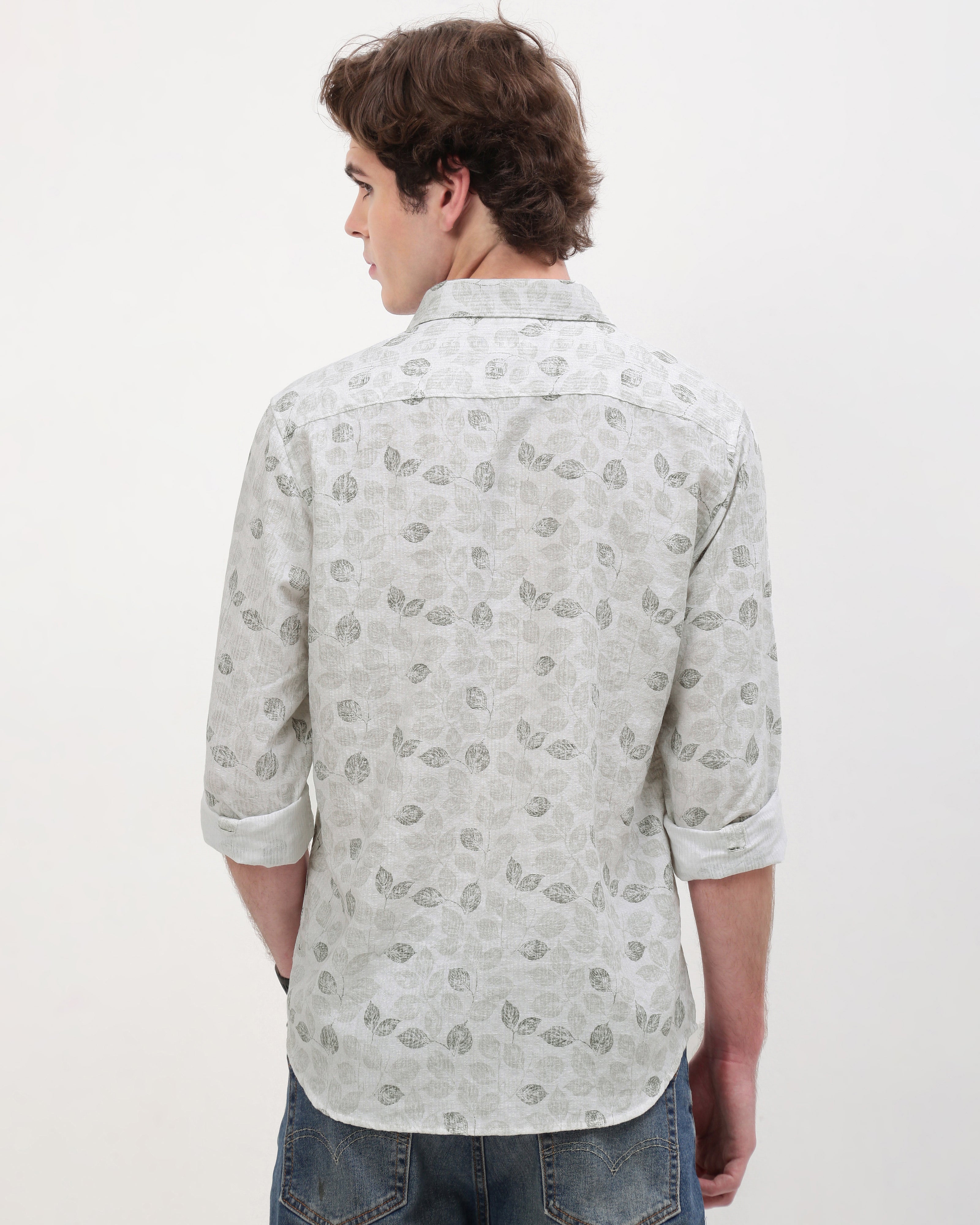 Men Beige Slim Fit Shirt