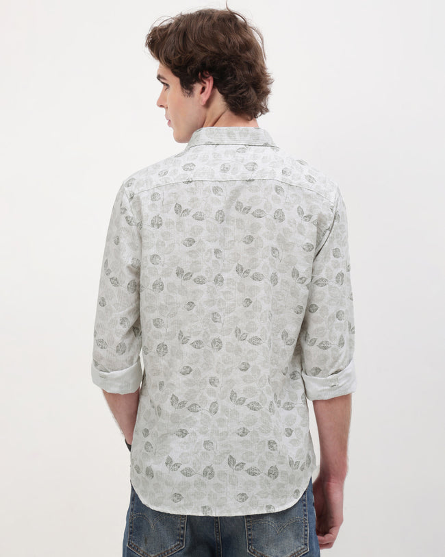 Men Beige Slim Fit Shirt
