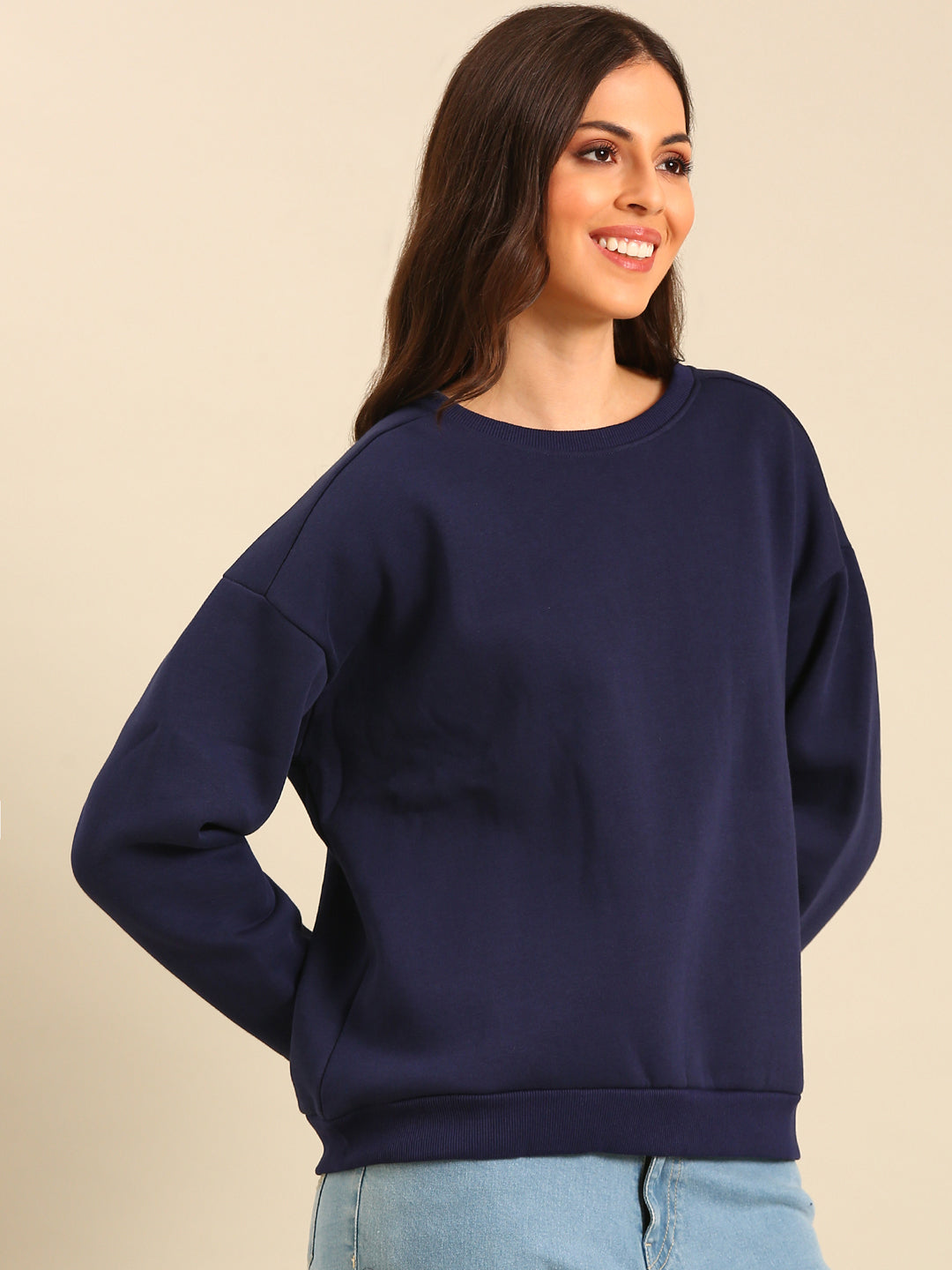 Women Navy Winter Sweatshirt