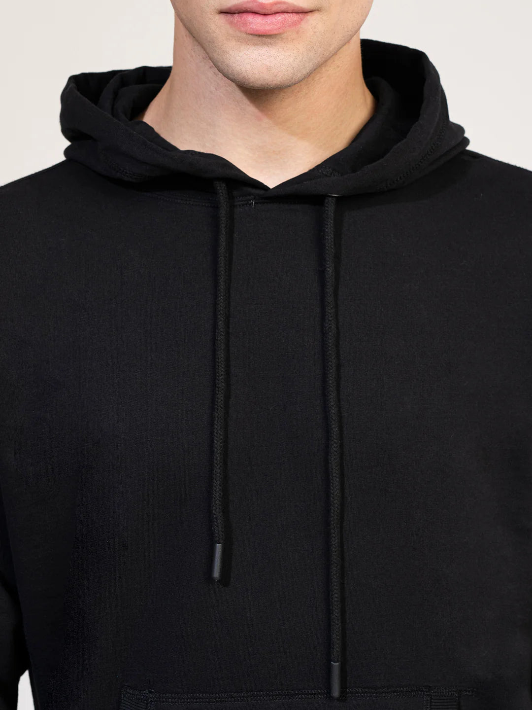Men Black Solid Sweatshirt