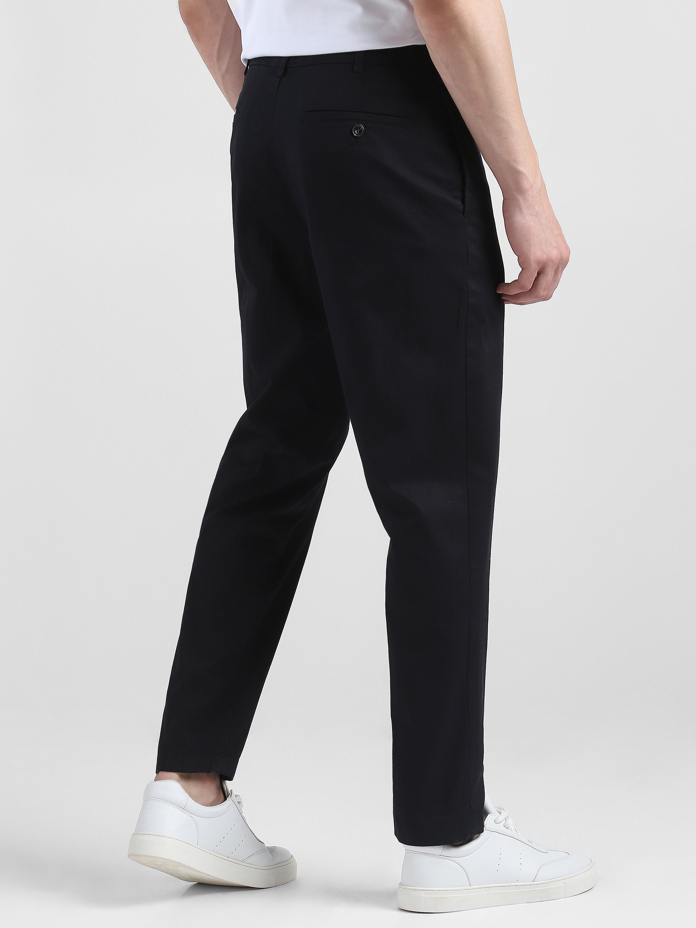 Men Black Semi-Formal Trouser