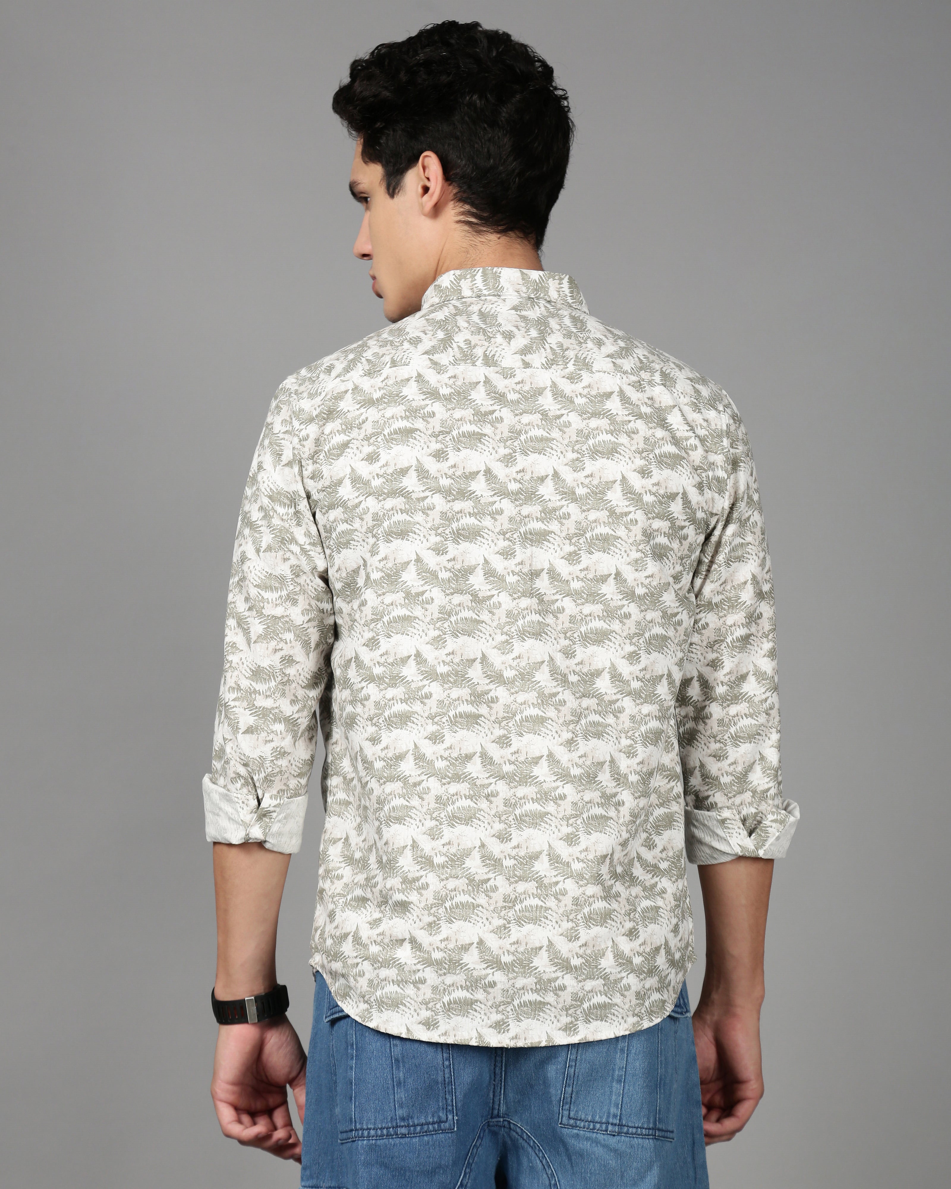 Men Green Printed Shirt
