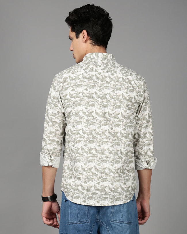 Men Green Printed Shirt