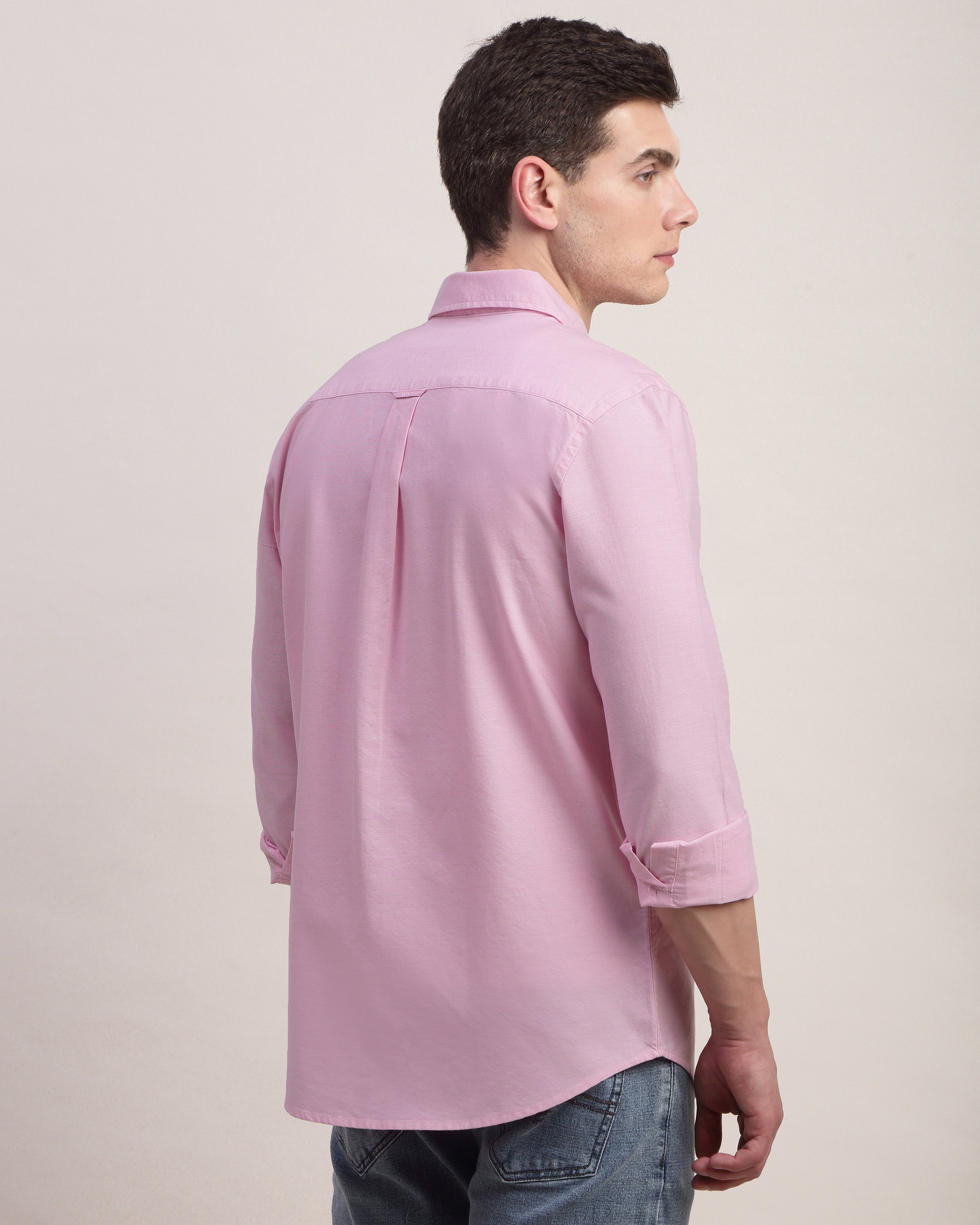Men Pink Oxford Shirt
