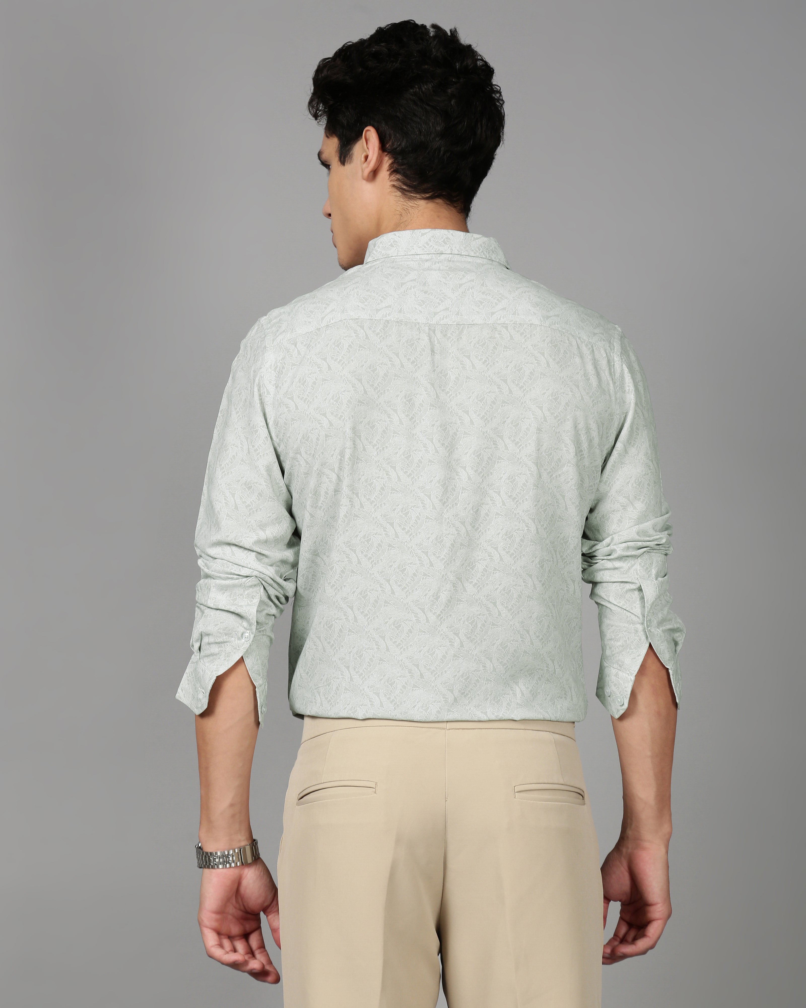 Men Grey Printed Shirt