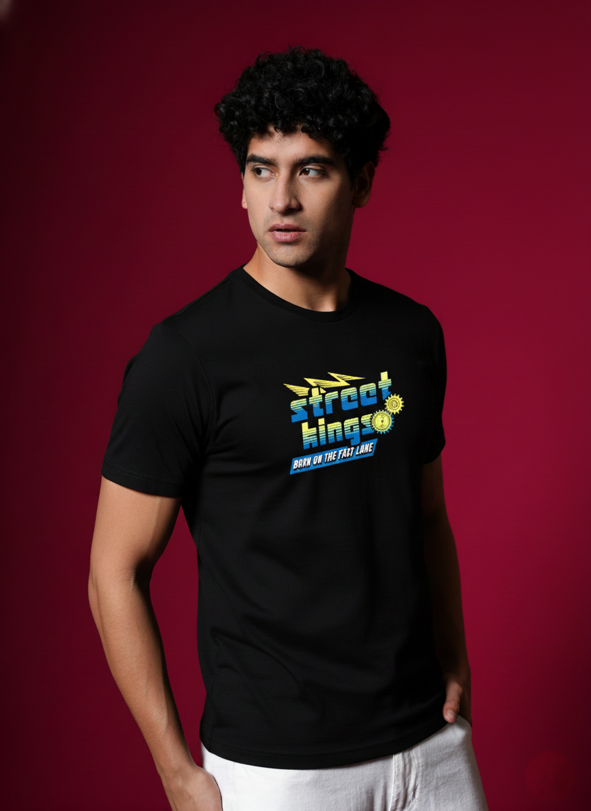 Men Round Neck Cotton T-Shirt