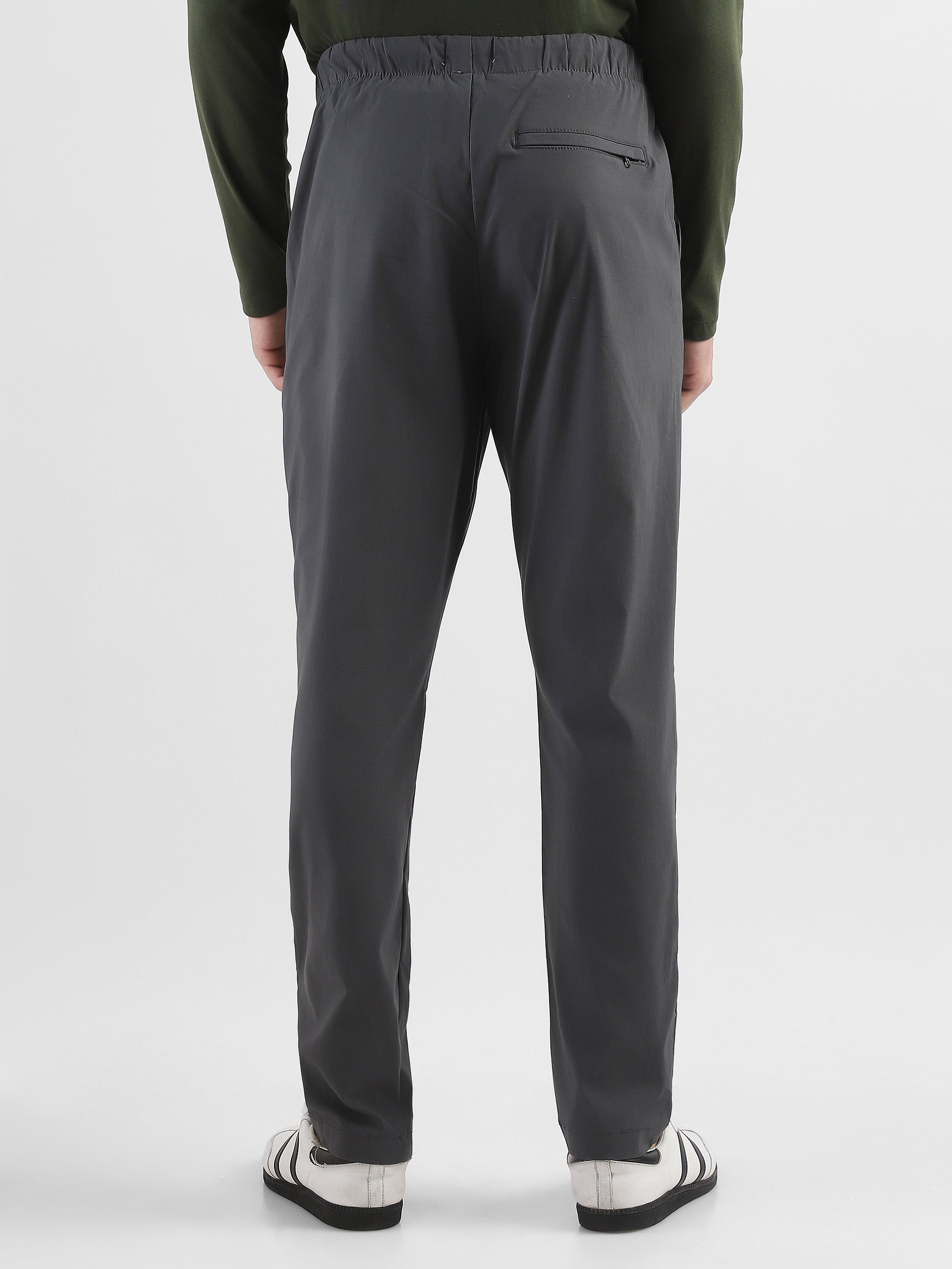 Men Grey Polyester Blend Pants