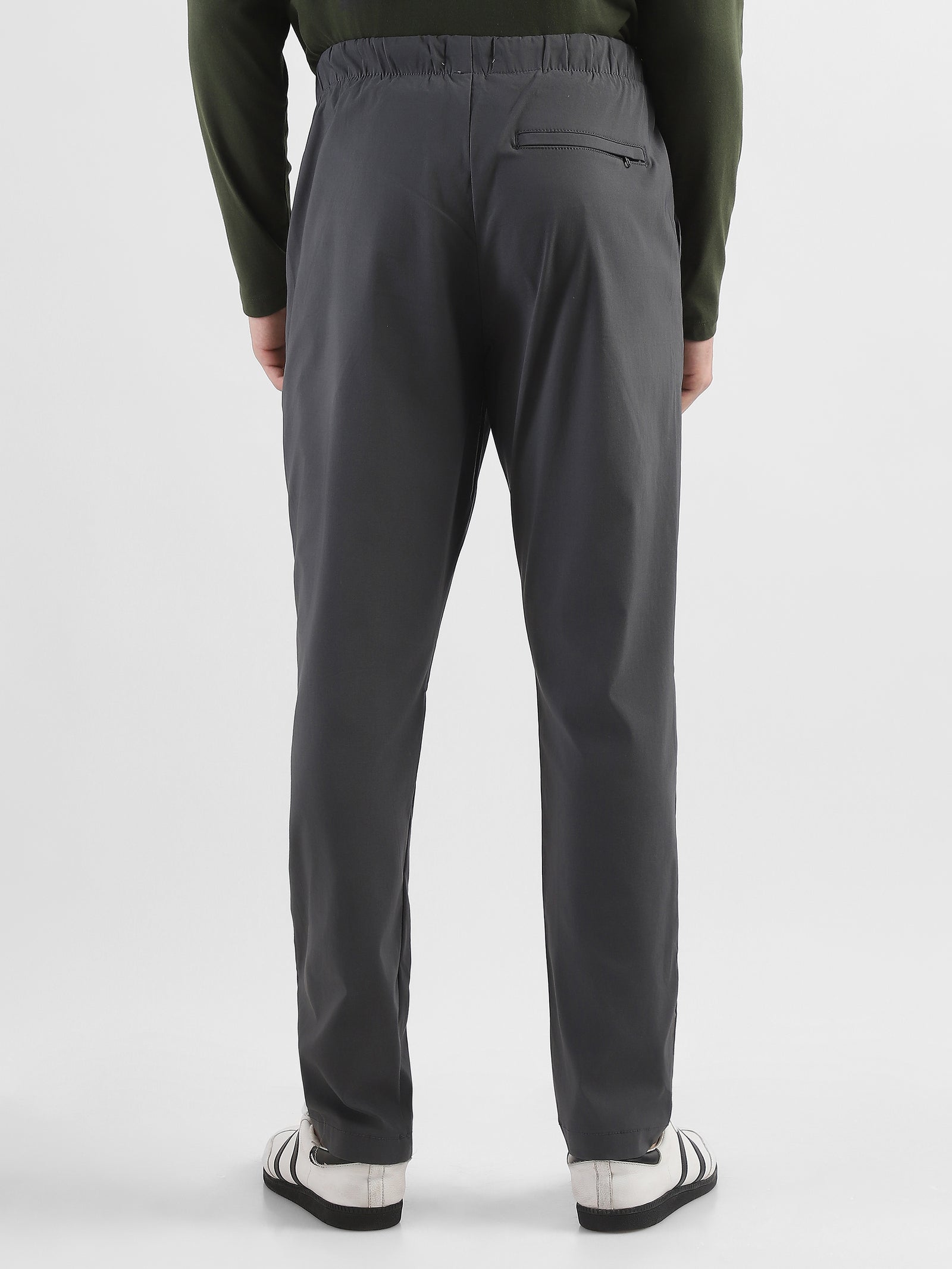 Men Grey Polyester Blend Pants