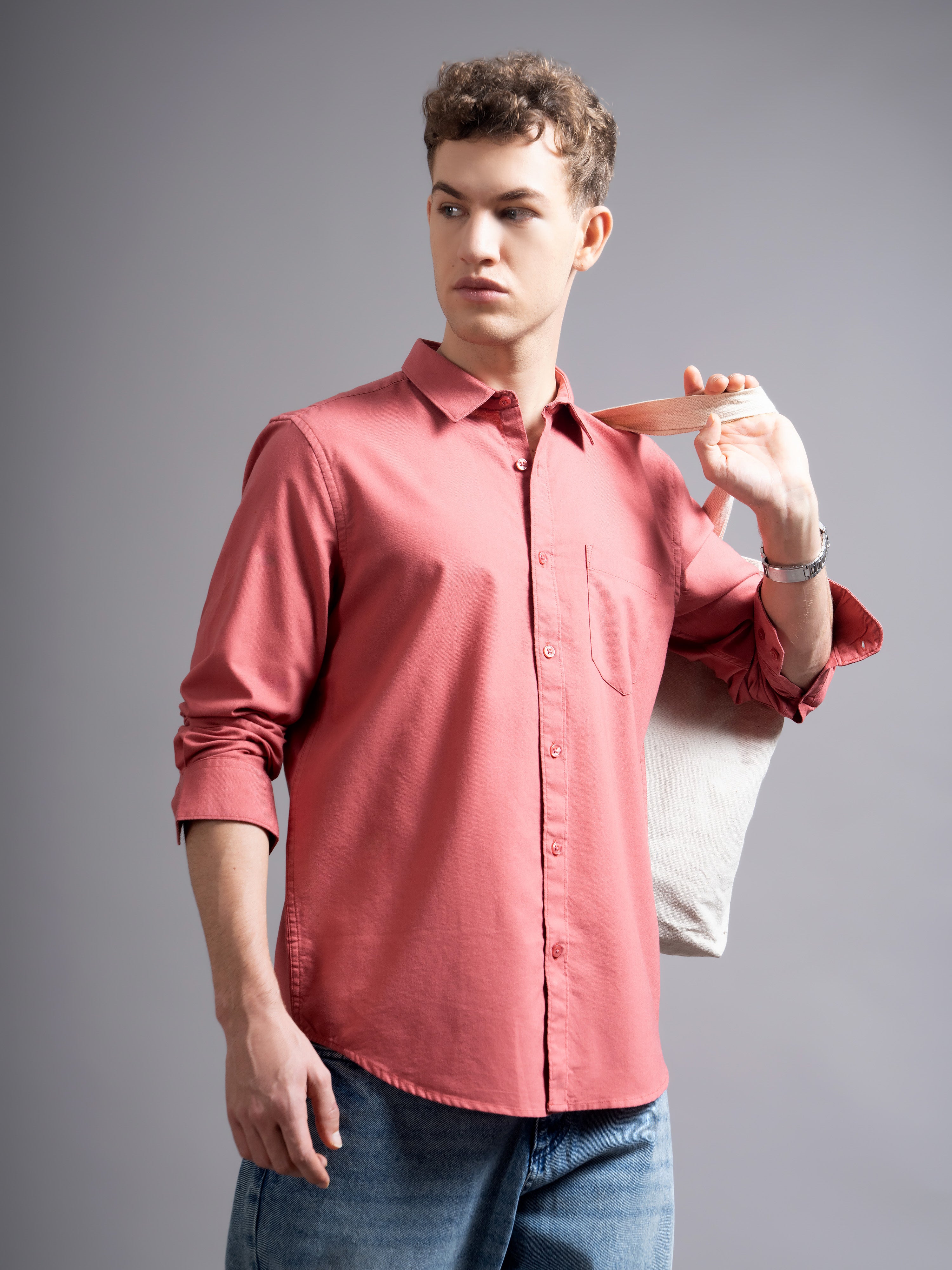 Men Pink Casual Shirt