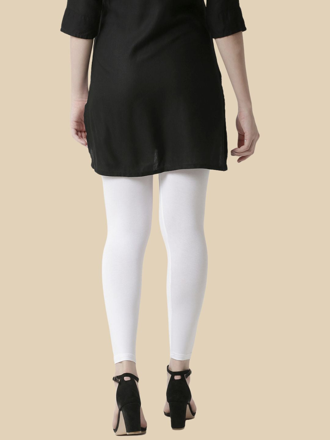 Women White Casual Leggings