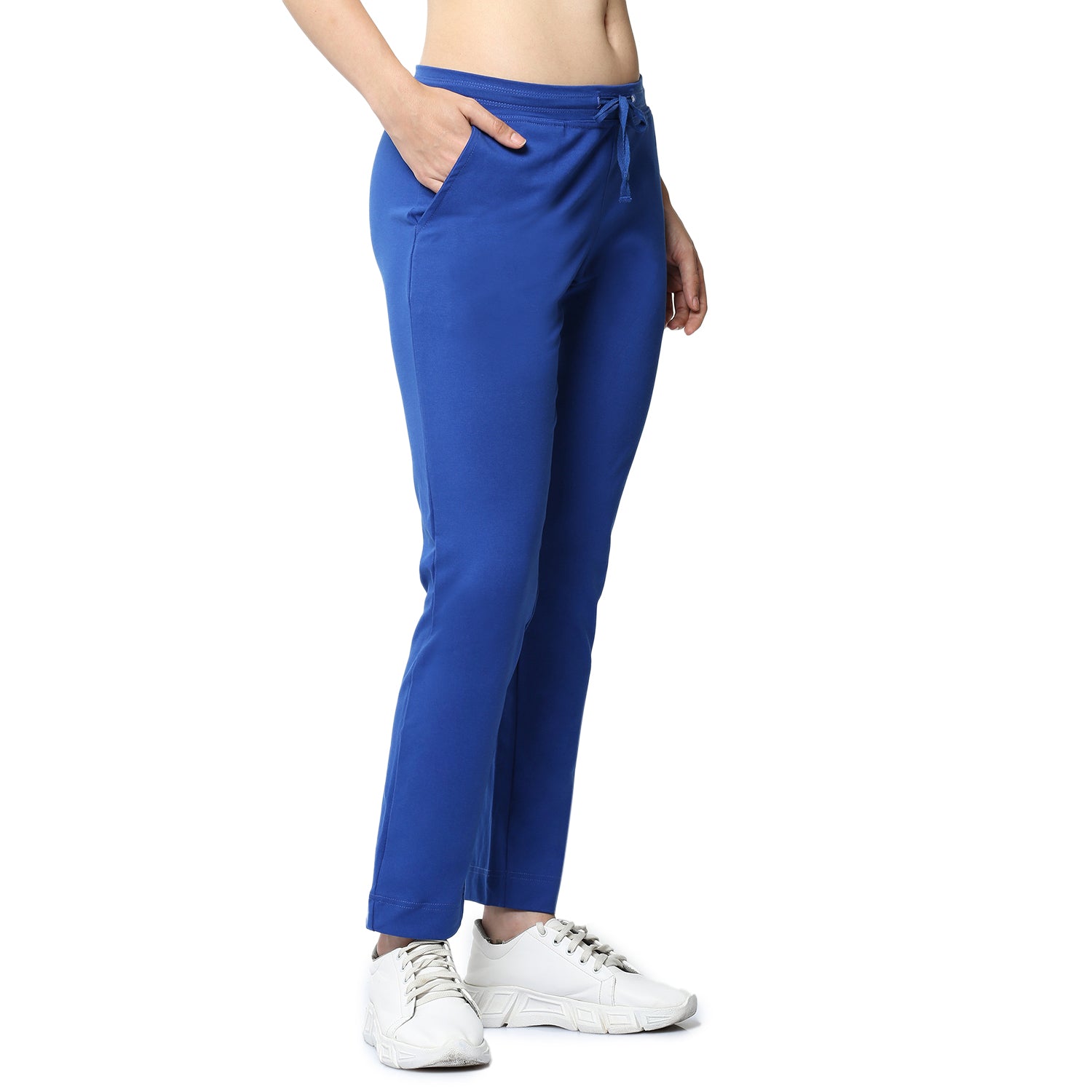 Women Blue Ankle Length Track Pant