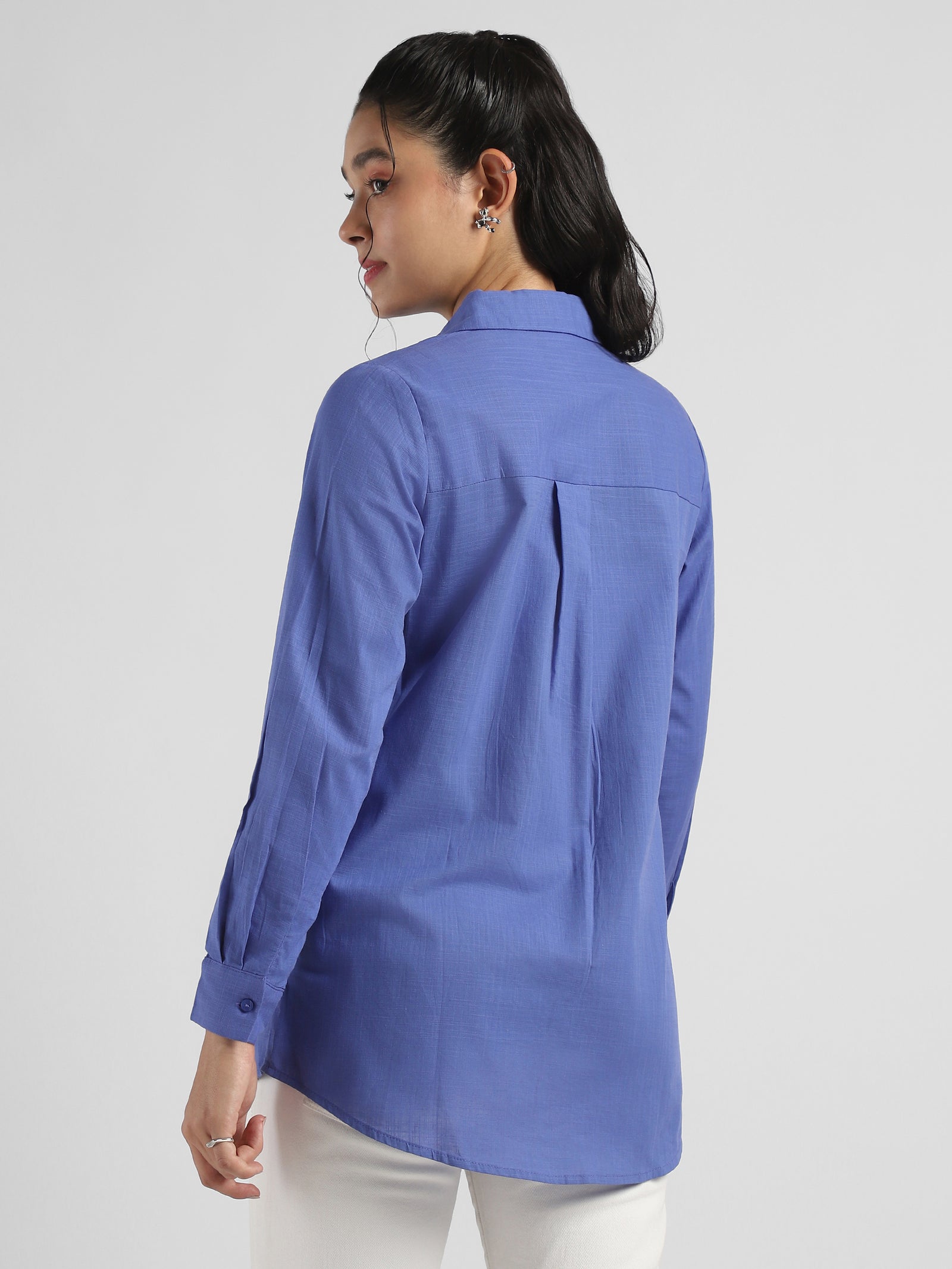 Women Blue Regular Fit Shirt