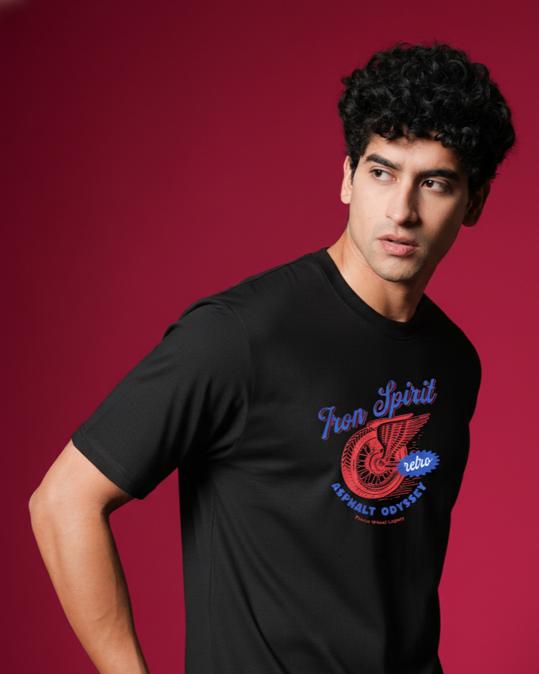 Men Round Neck Cotton T-Shirt