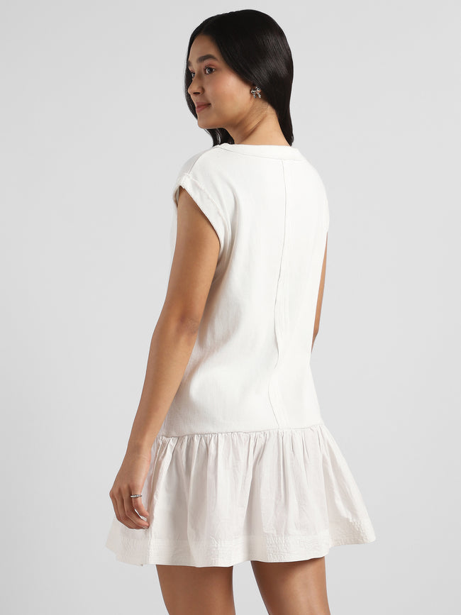 Women White Peplum Dress