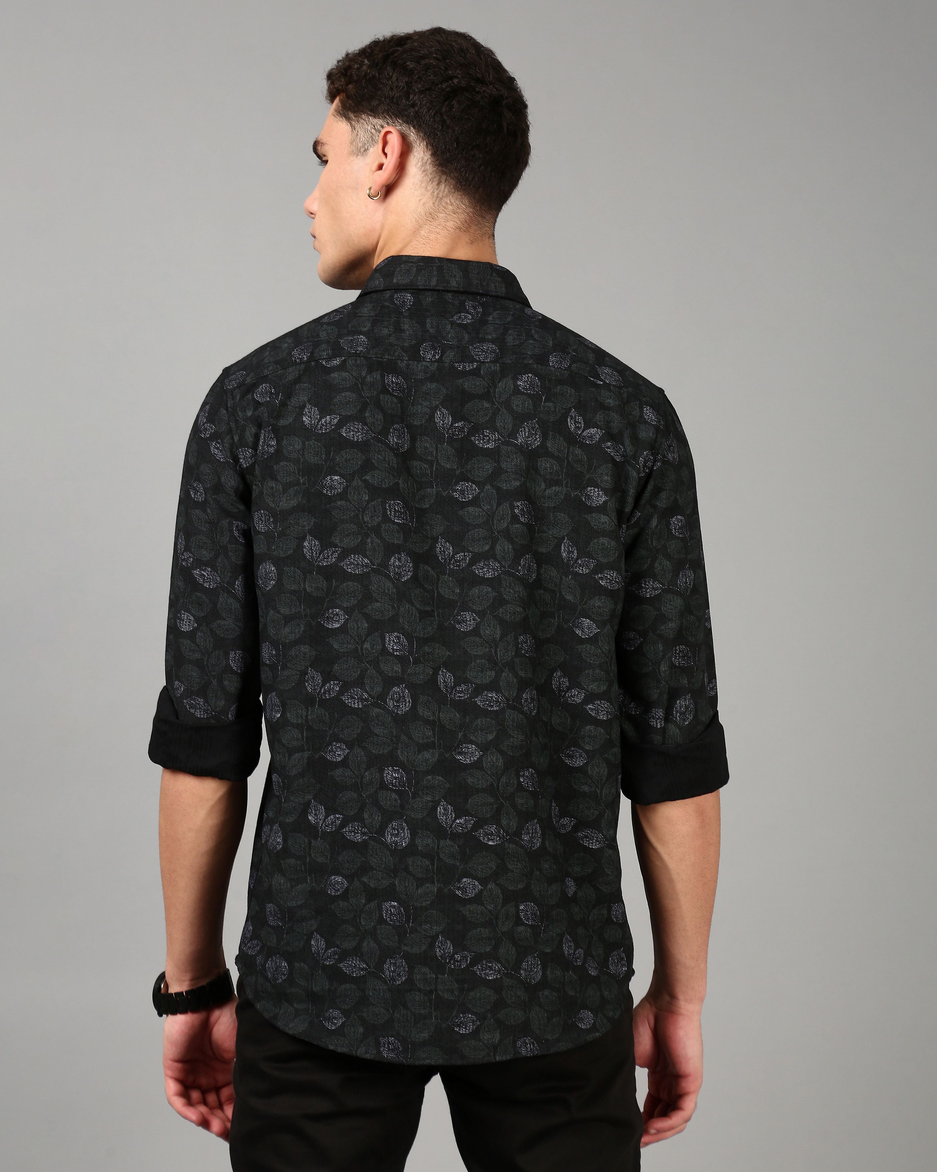 Men Black Slim Fit Shirt