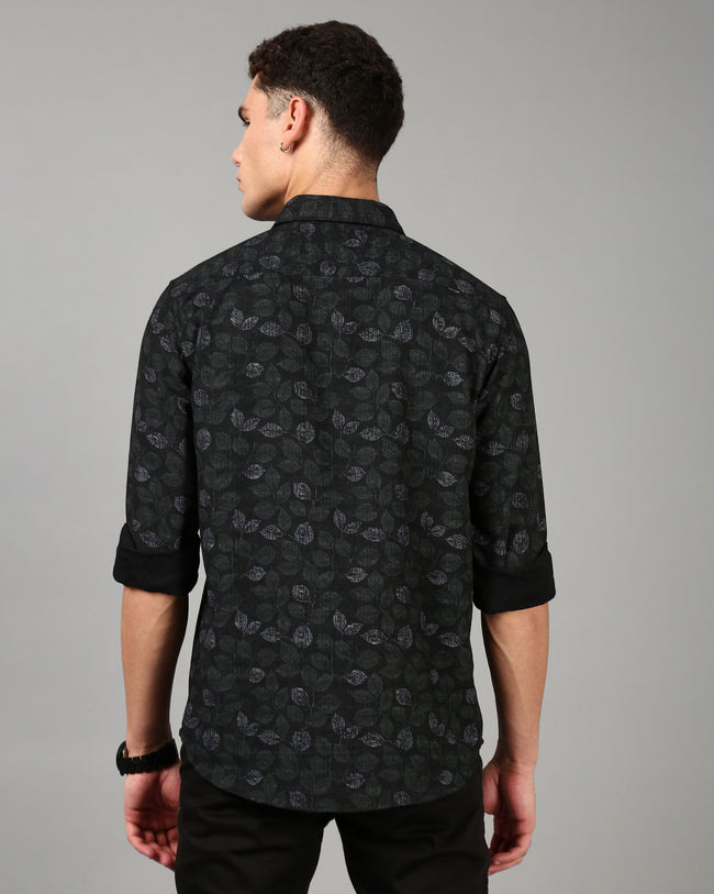Men Black Slim Fit Shirt