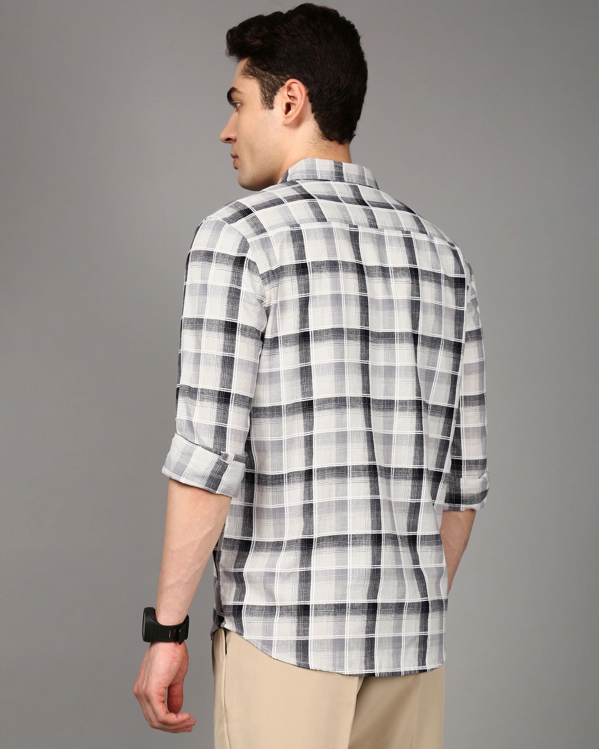Men Multi Checked Cotton Shirt