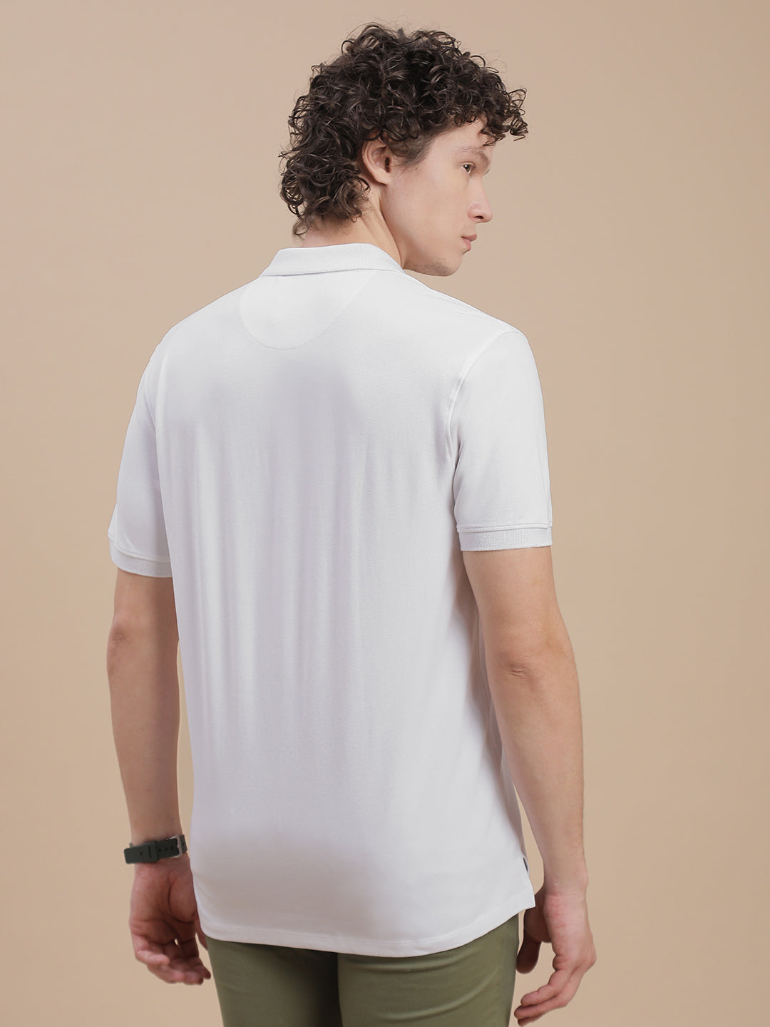 Men White Regular Fit T-Shirt