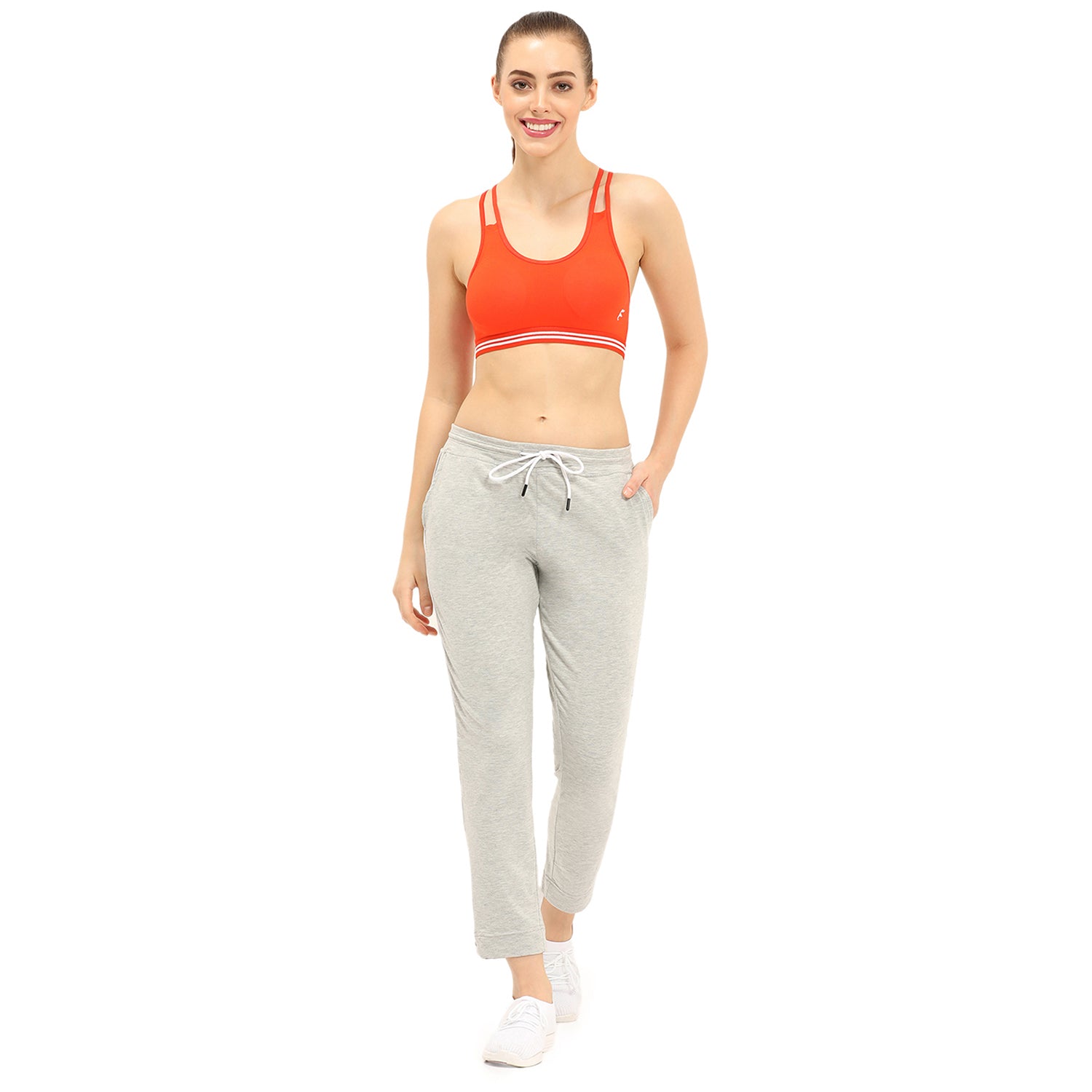 Women Grey Casual Sports Lower Wear Pants