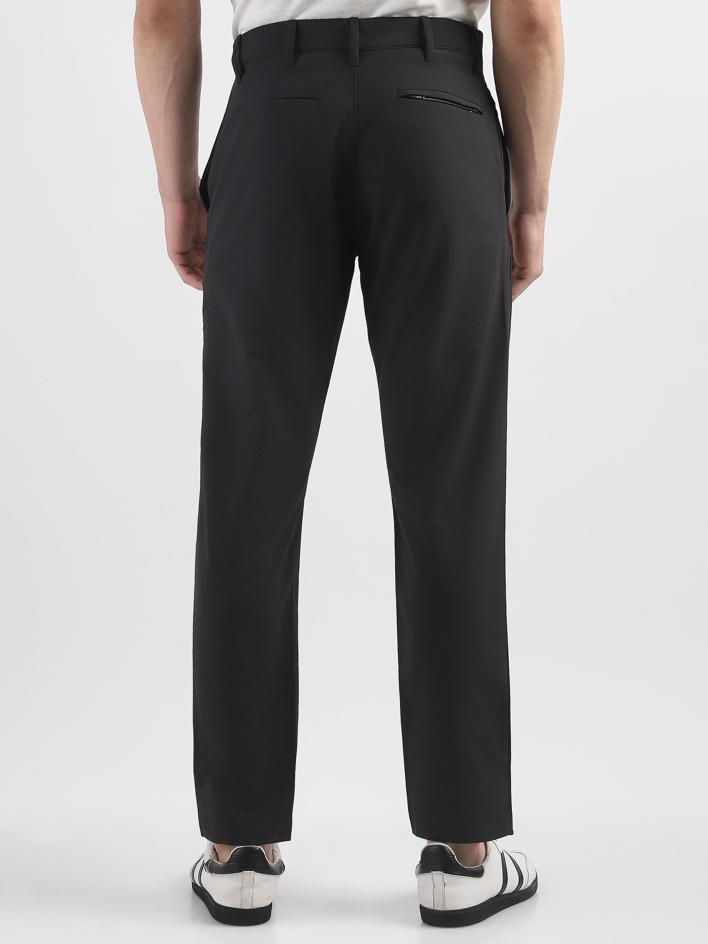 Men Black Slim Fit Formal Trouser