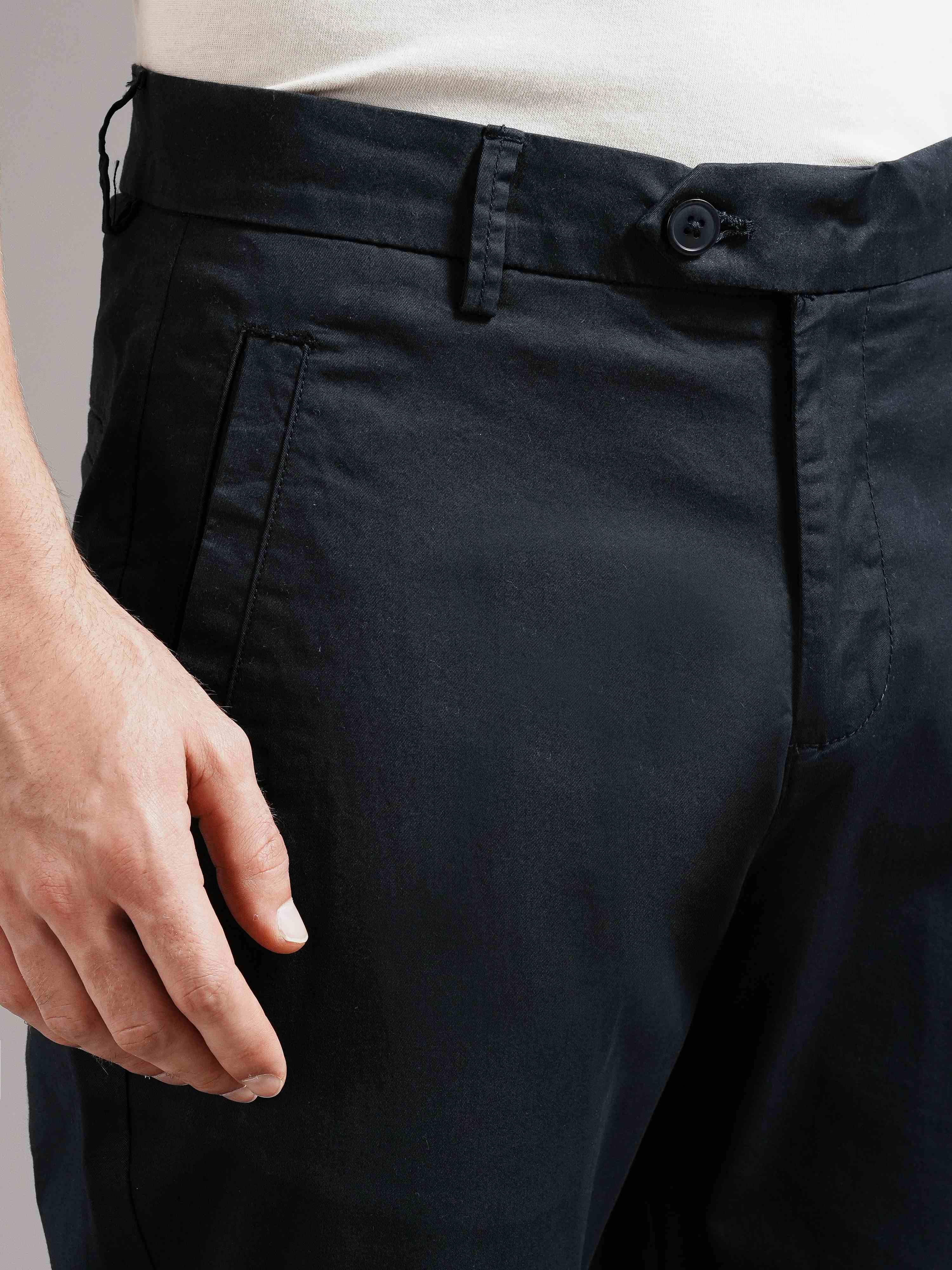 Men Grey Tailored Fit Trousers