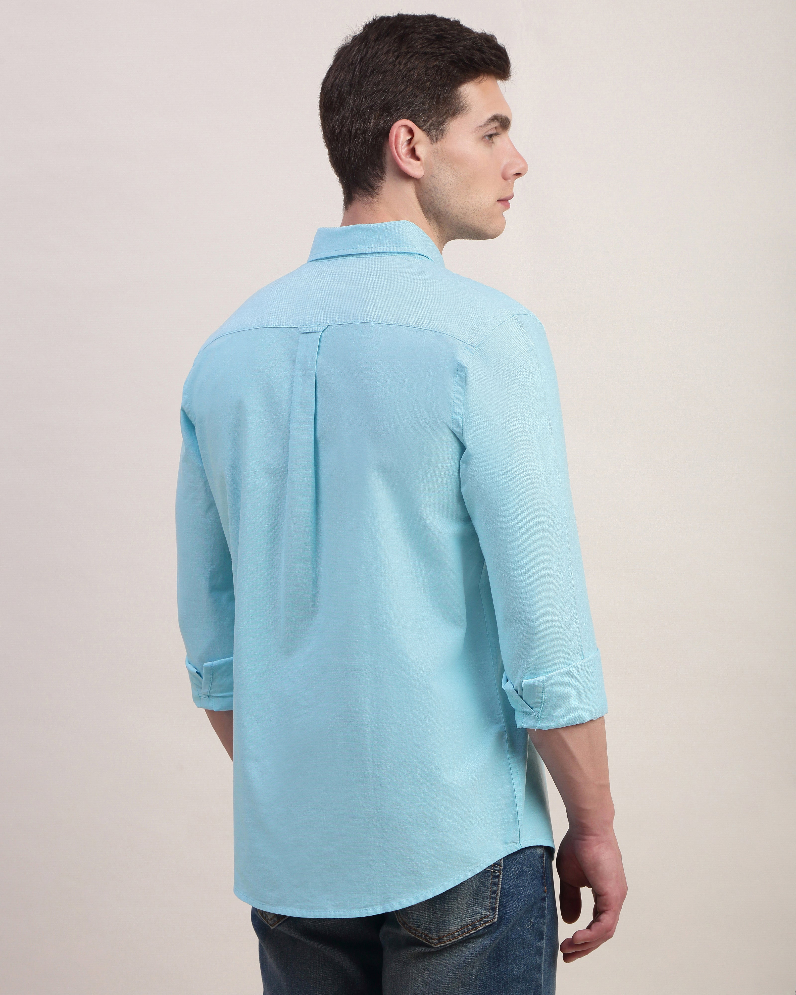 Men Blue Oxford Shirt