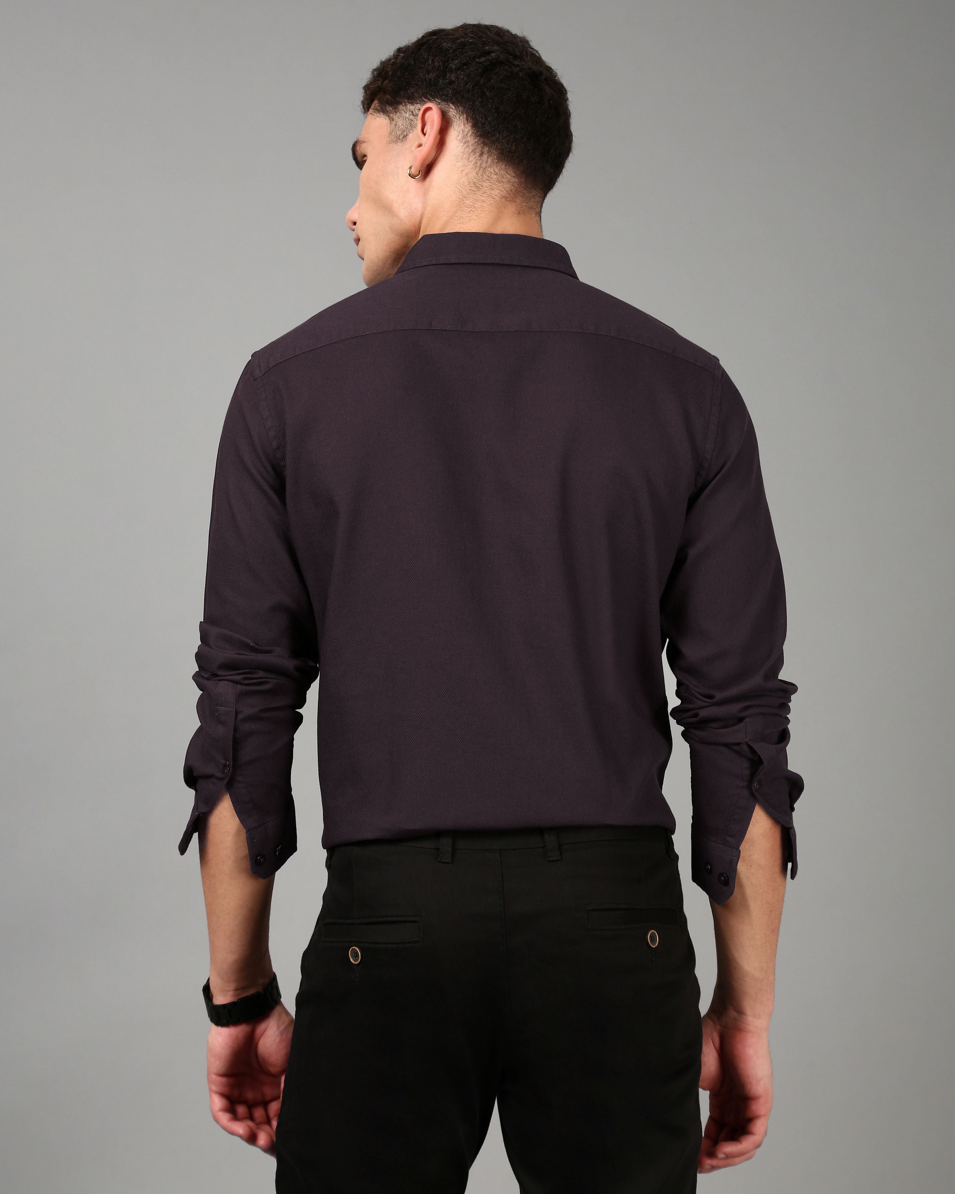 Men Wine Casual Shirt