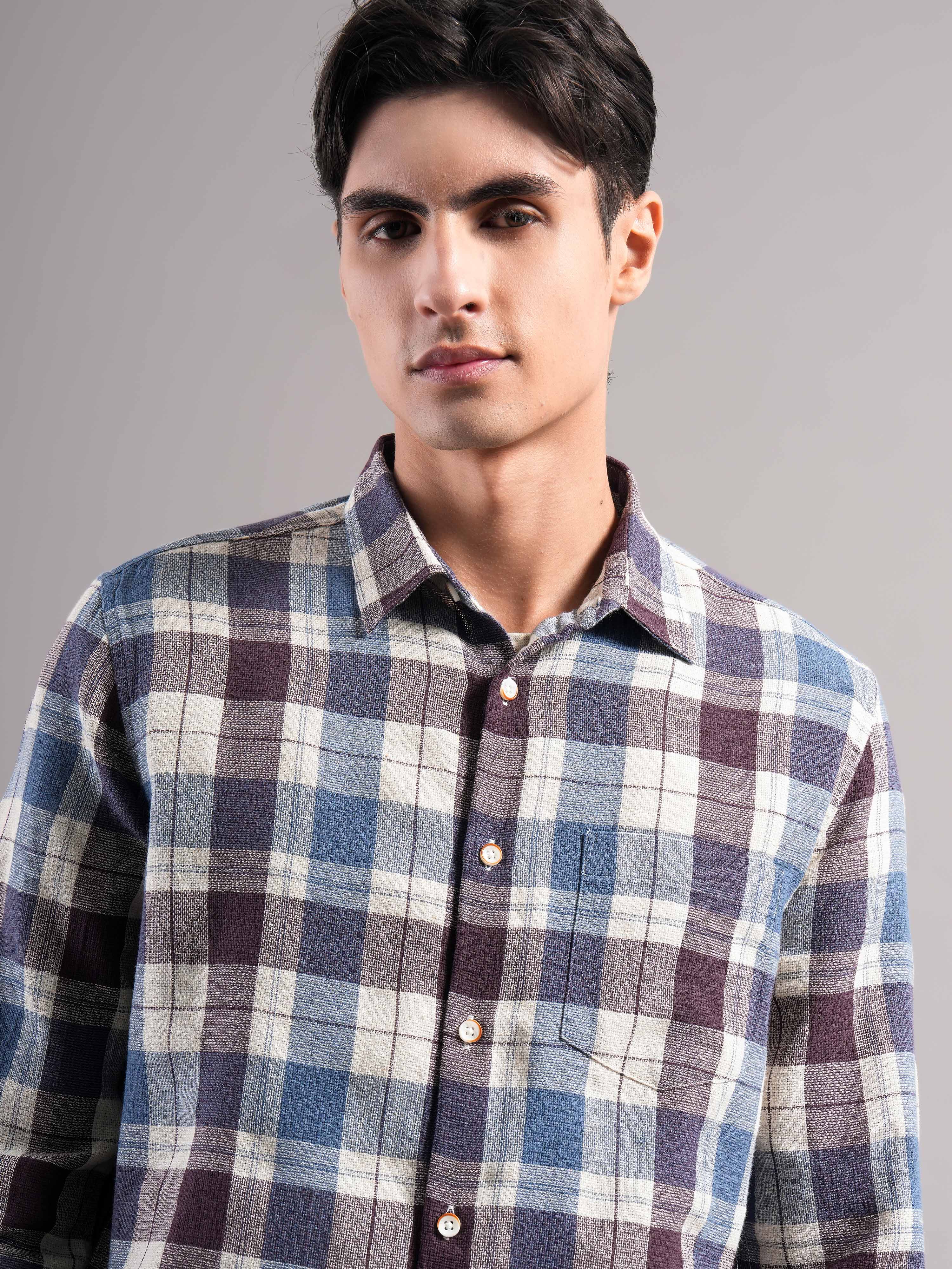Men Cotton Checked Shirts