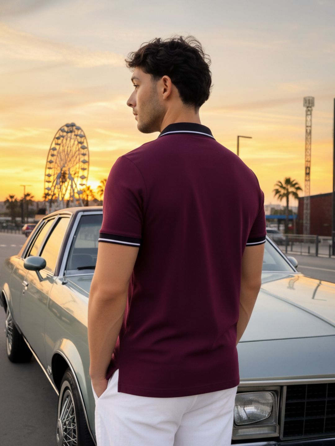 Men Cotton Polo Collar T-Shirt