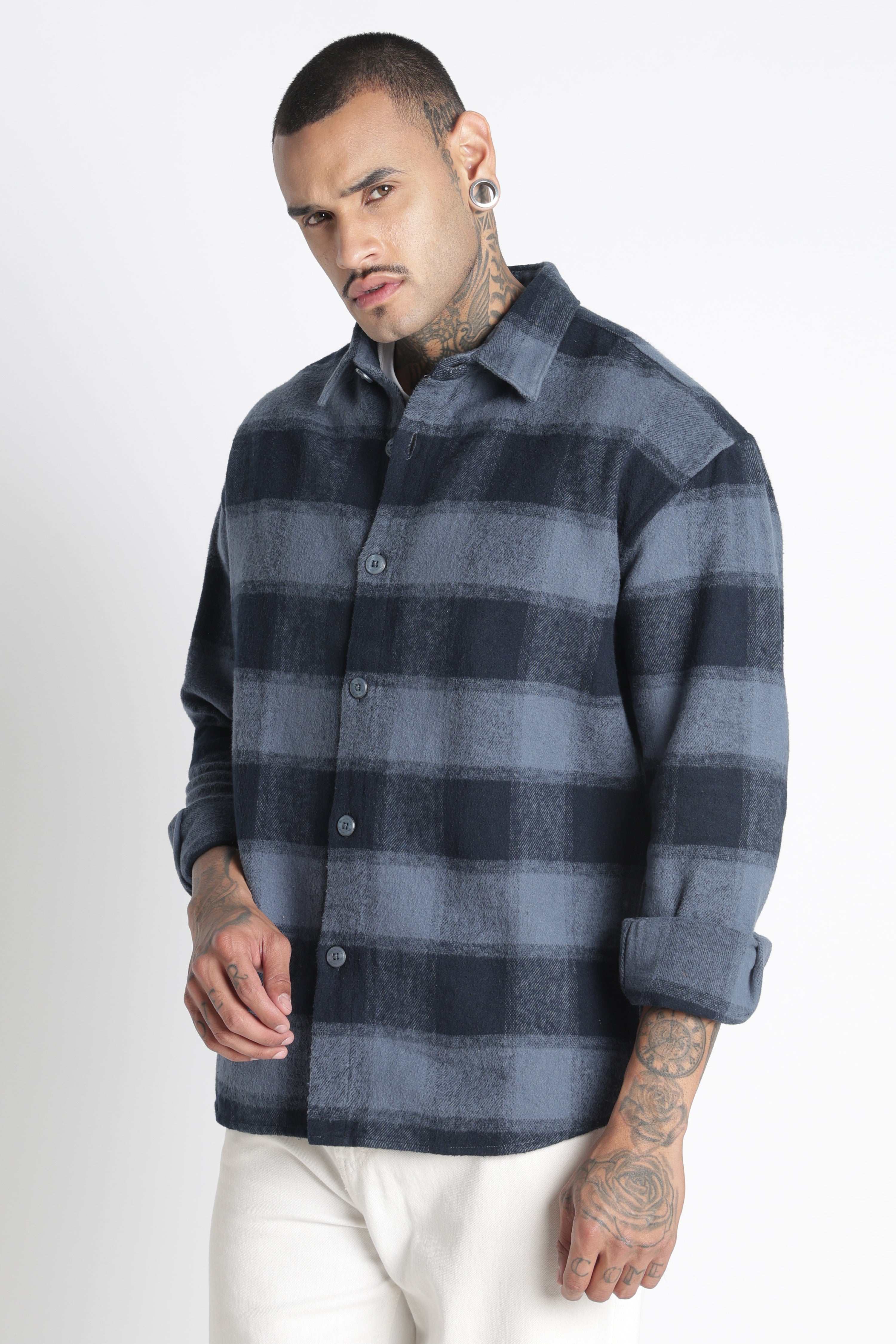 Men Brushed Check Shirt