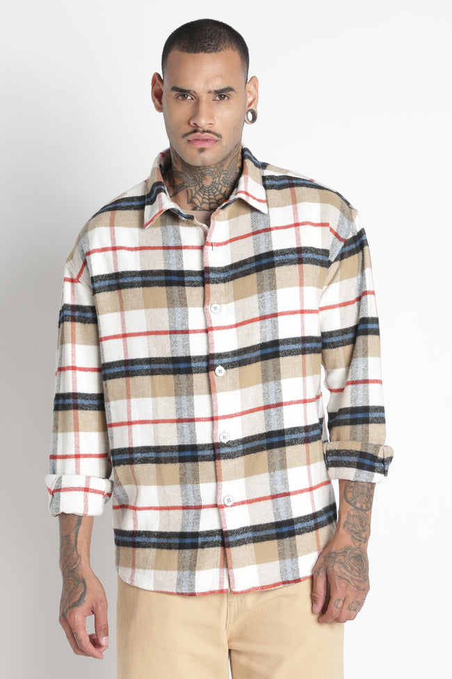 Men Brushed Check Shirt