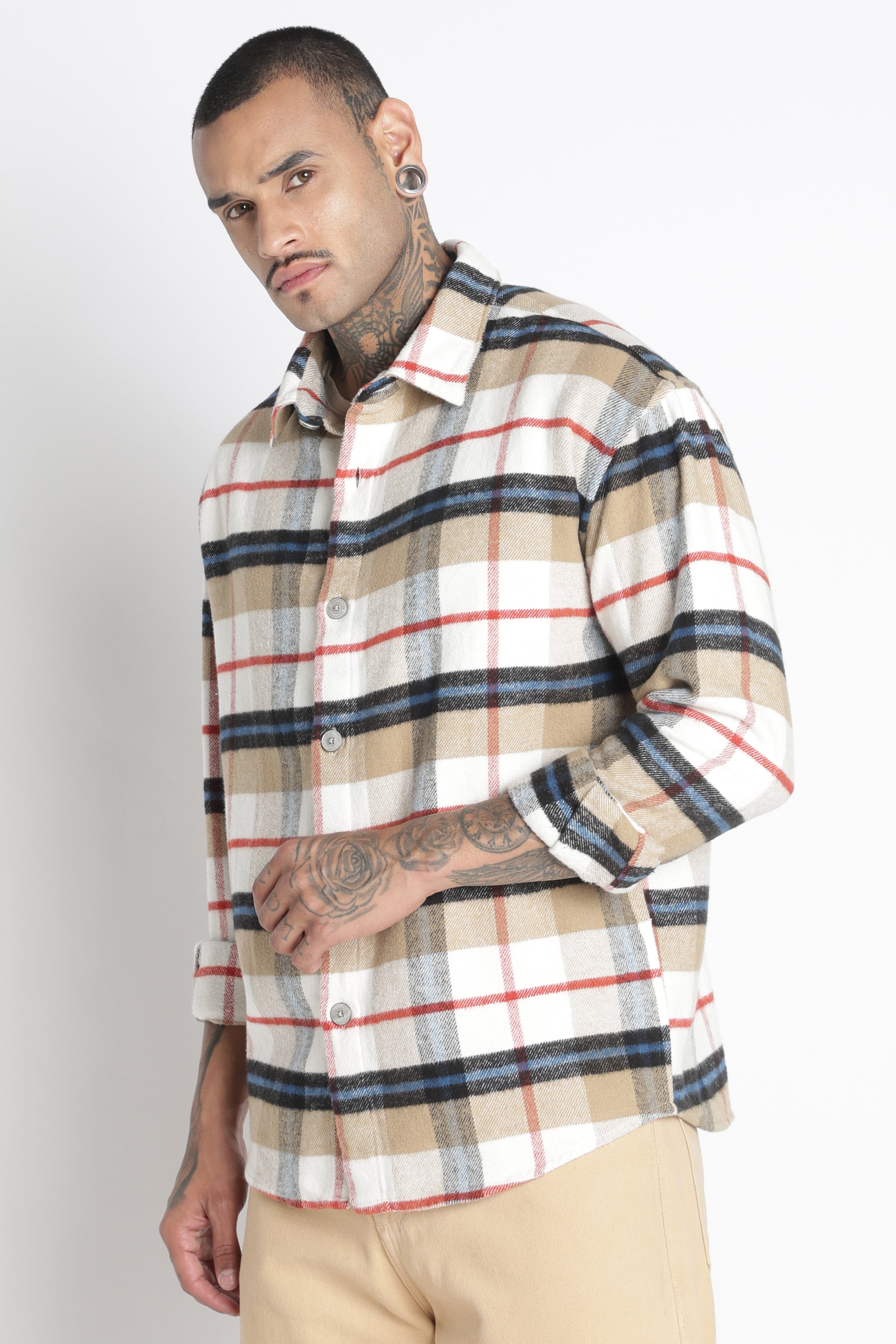 Men Brushed Check Shirt