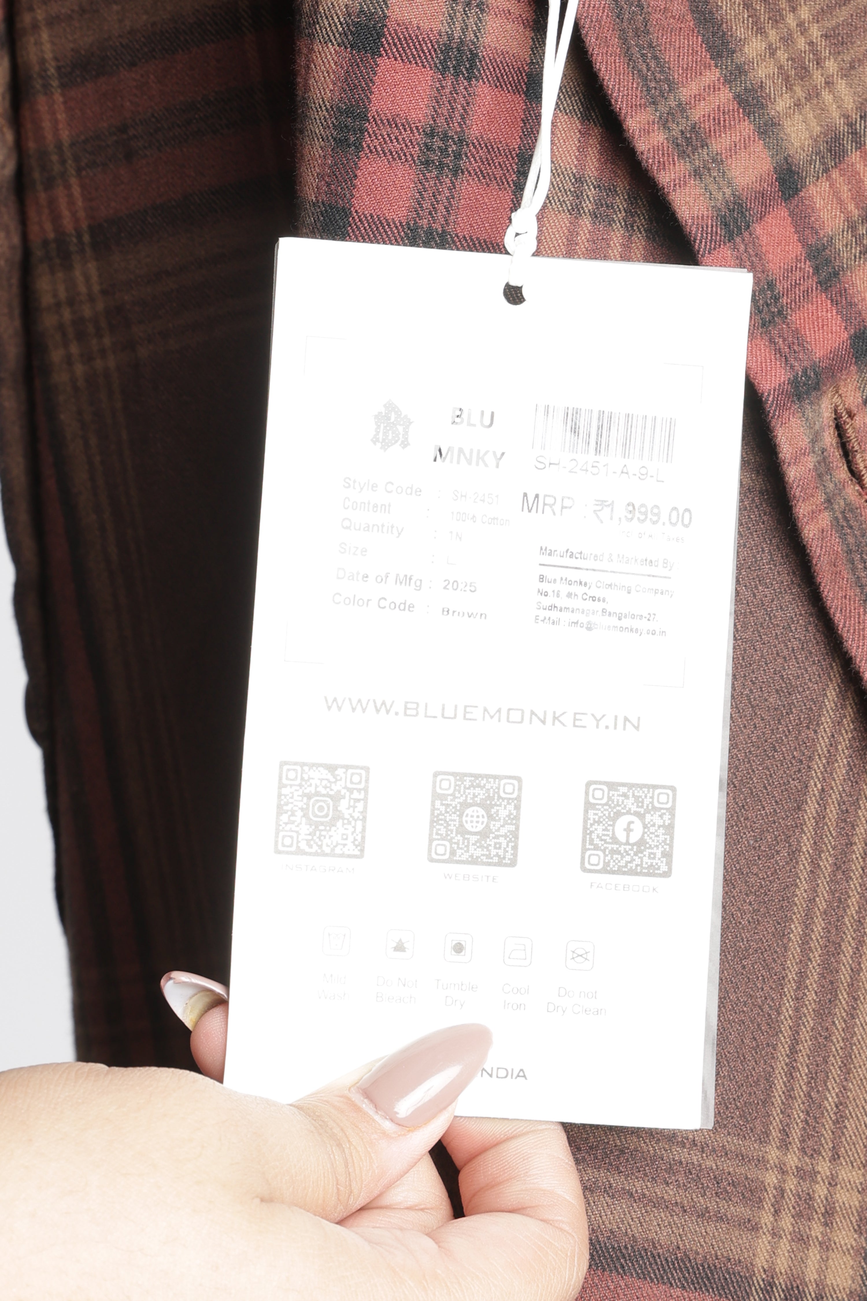 Men Brushed Check Shirt