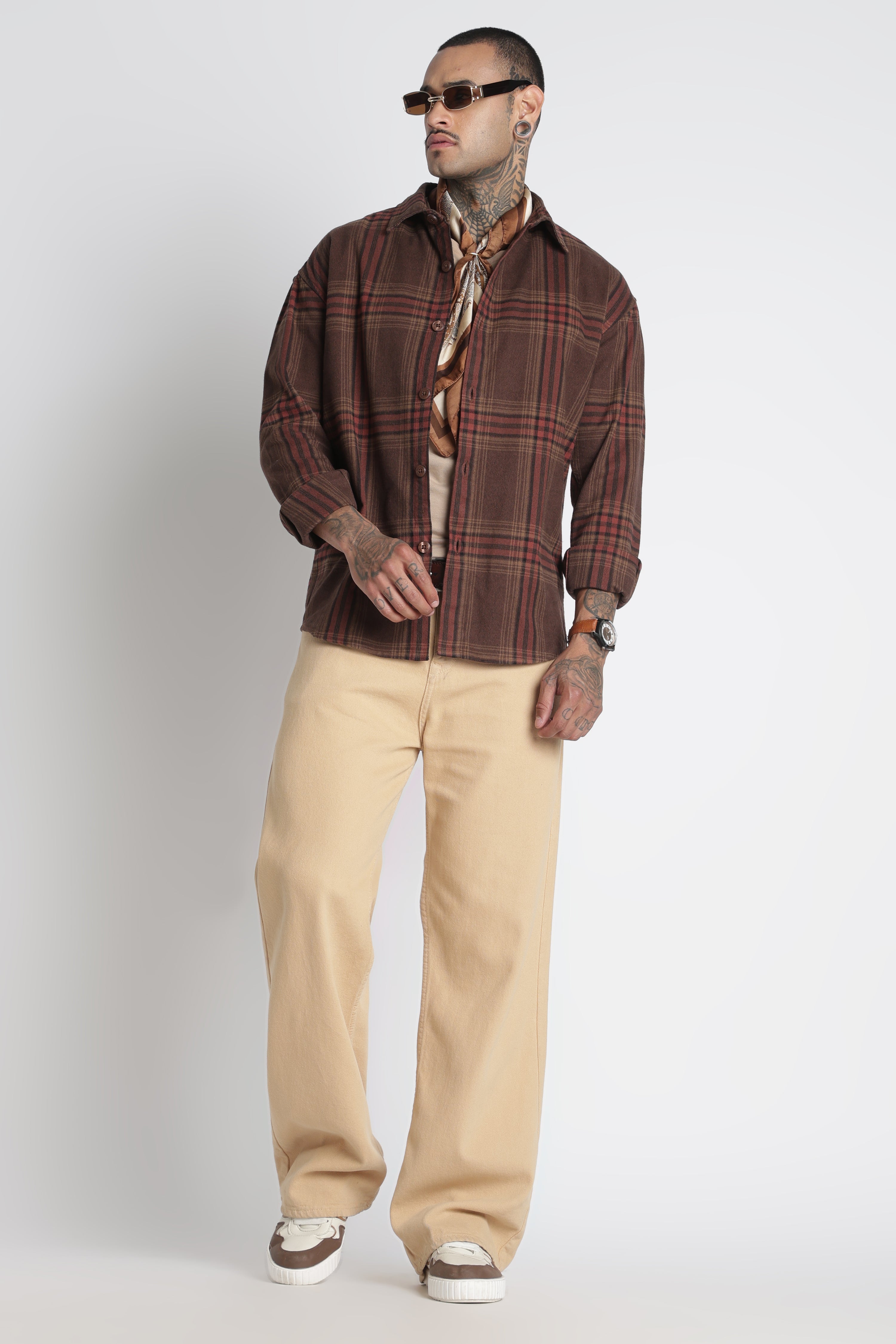 Men Brushed Check Shirt