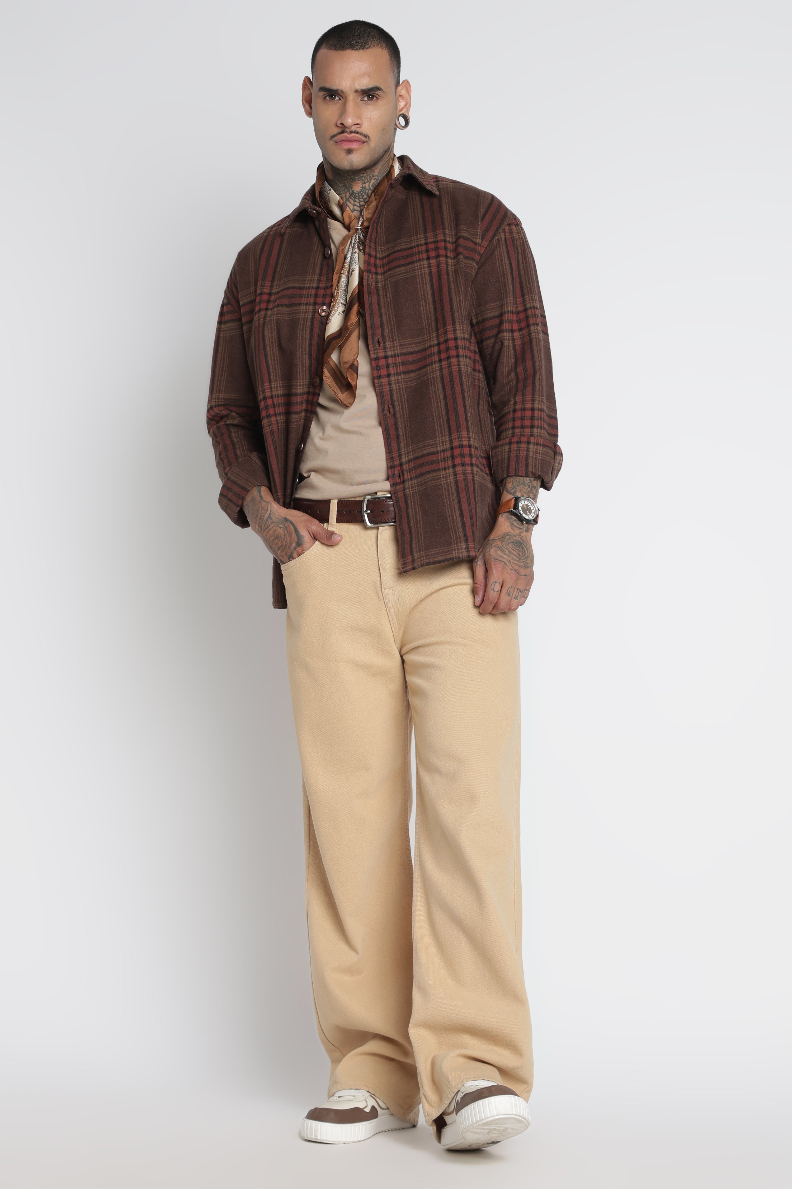 Men Brushed Check Shirt