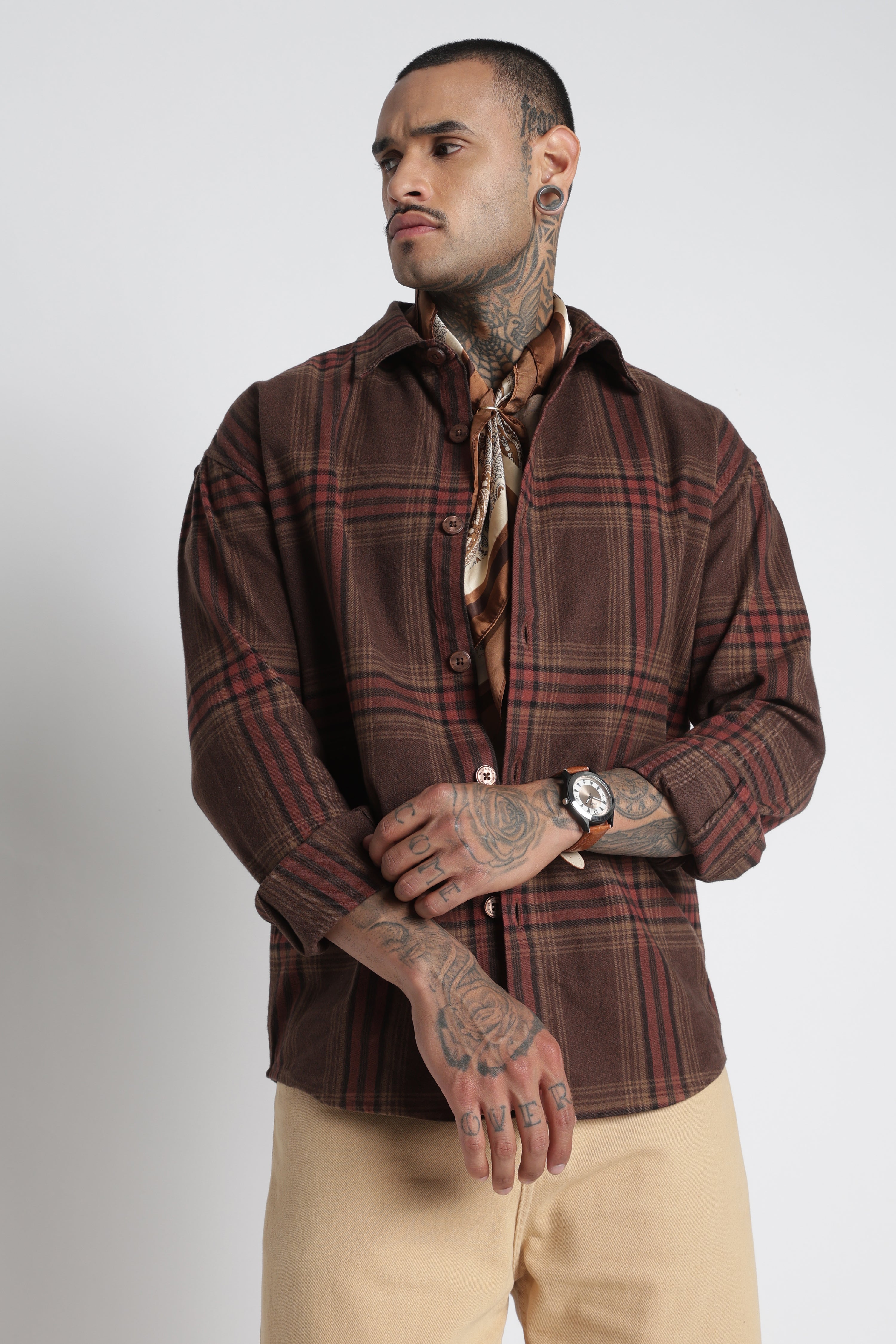 Men Brushed Check Shirt
