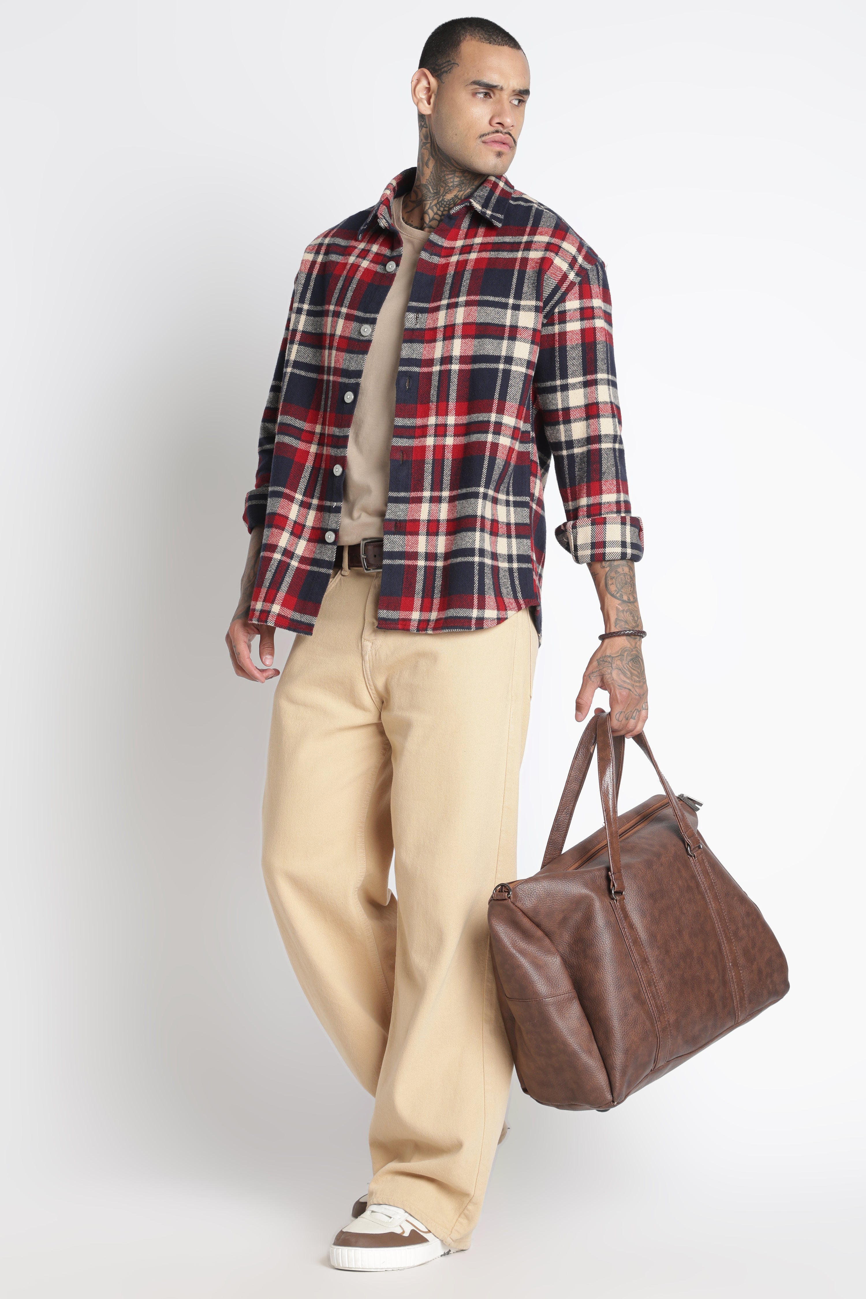 Men Brushed Check Shirt