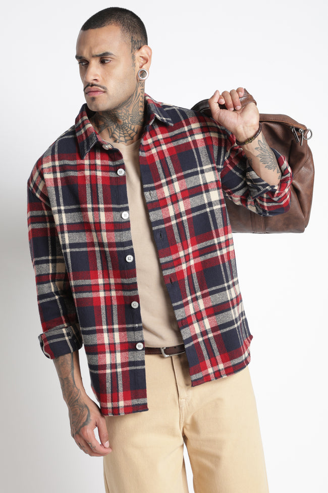 Men Brushed Check Shirt