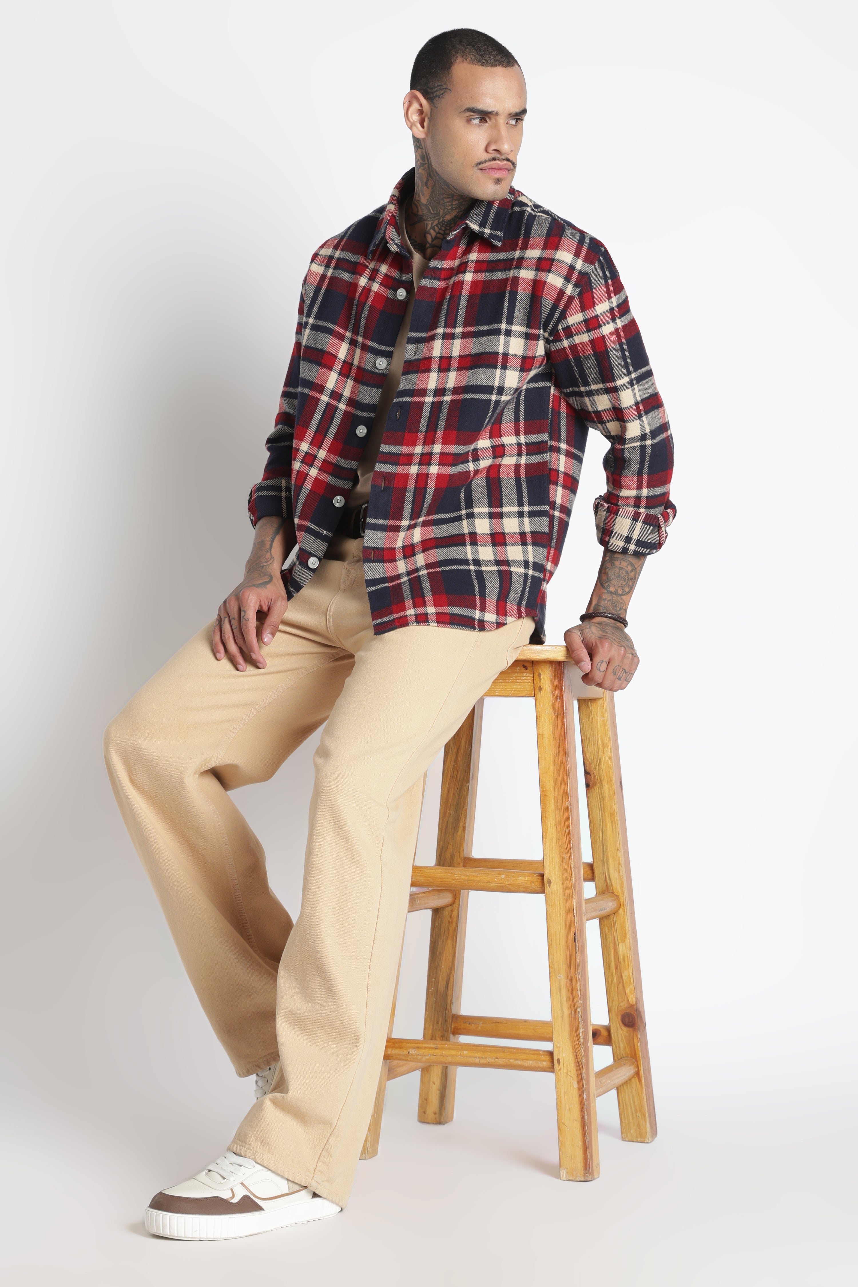 Men Brushed Check Shirt