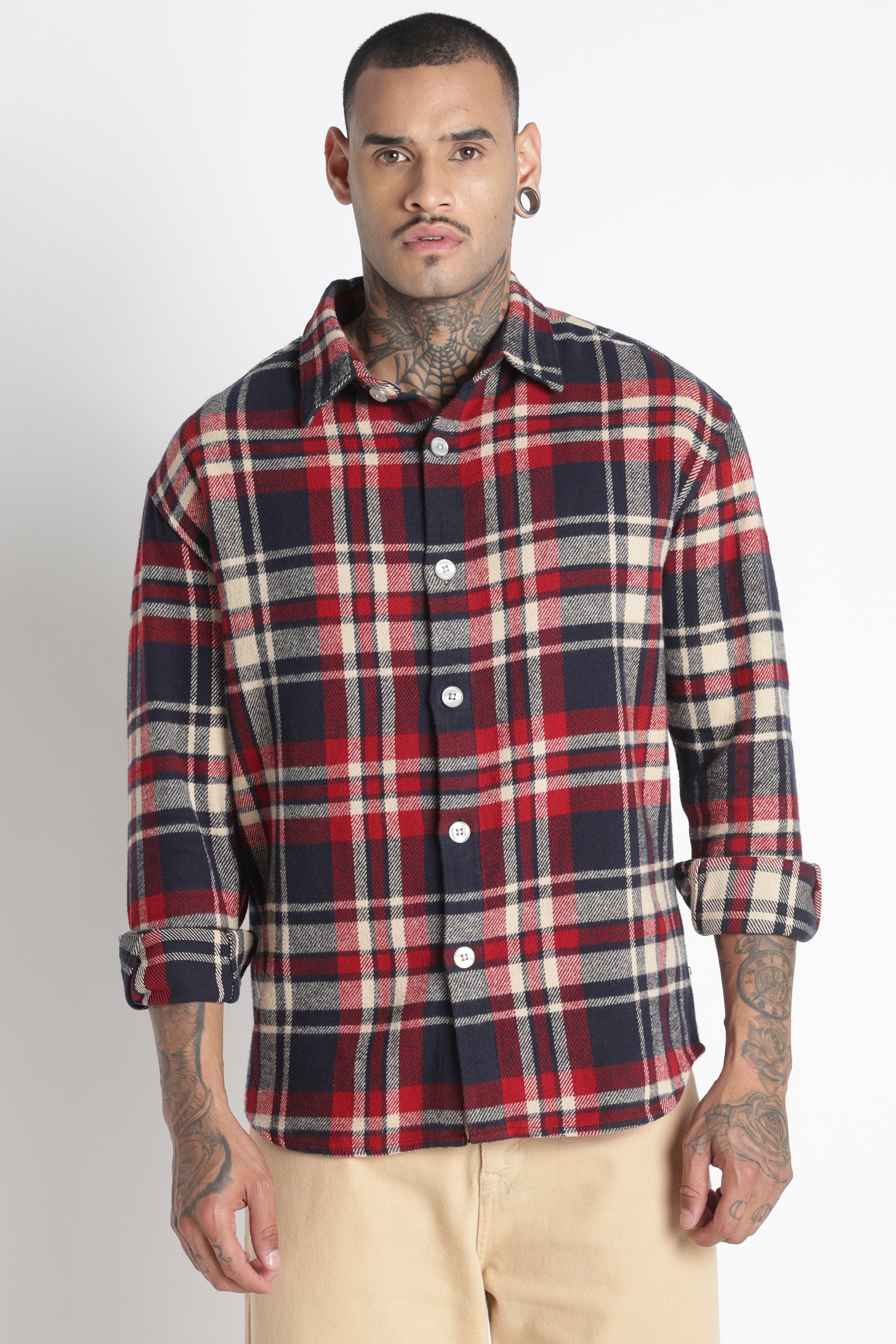 Men Brushed Check Shirt