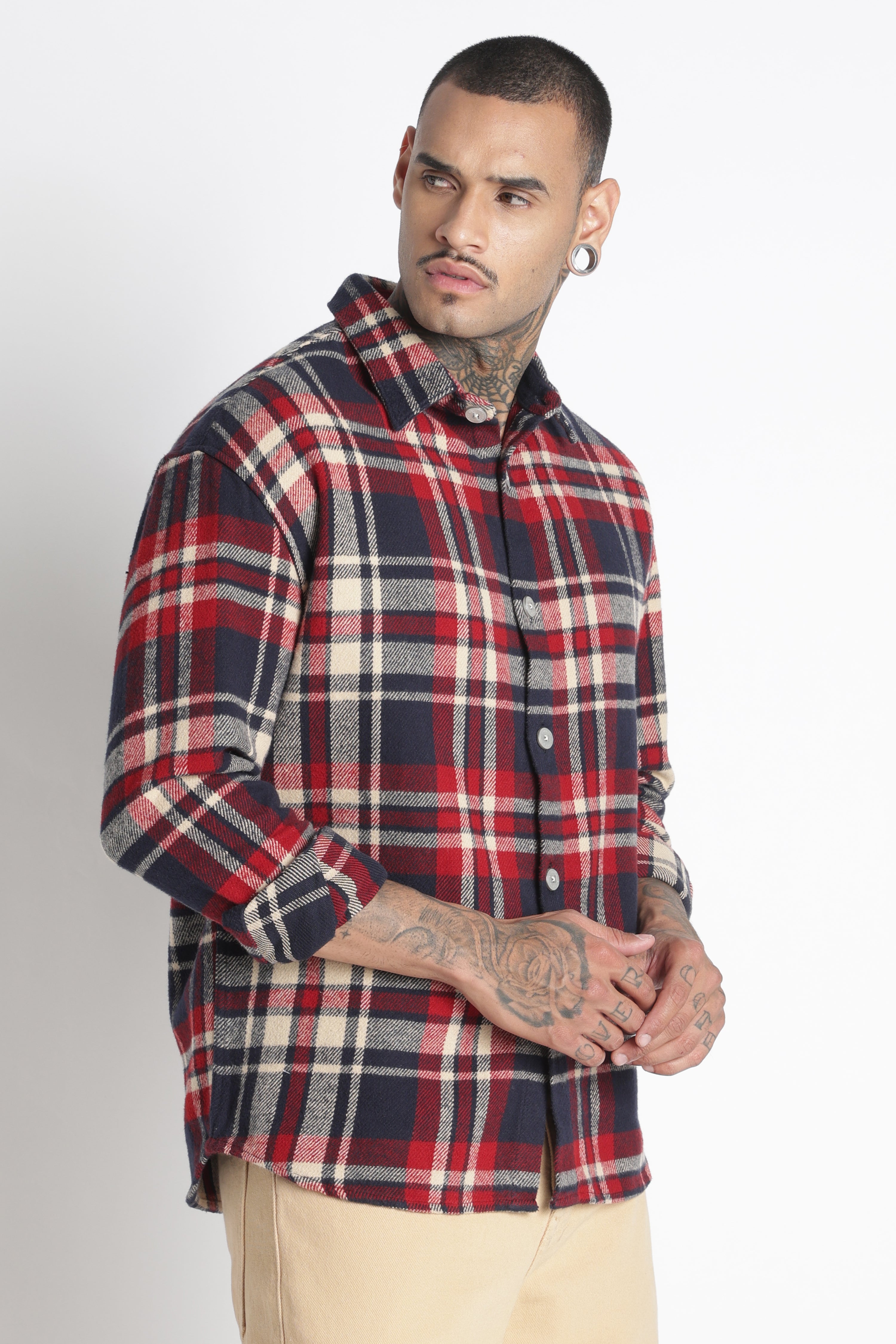 Men Brushed Check Shirt