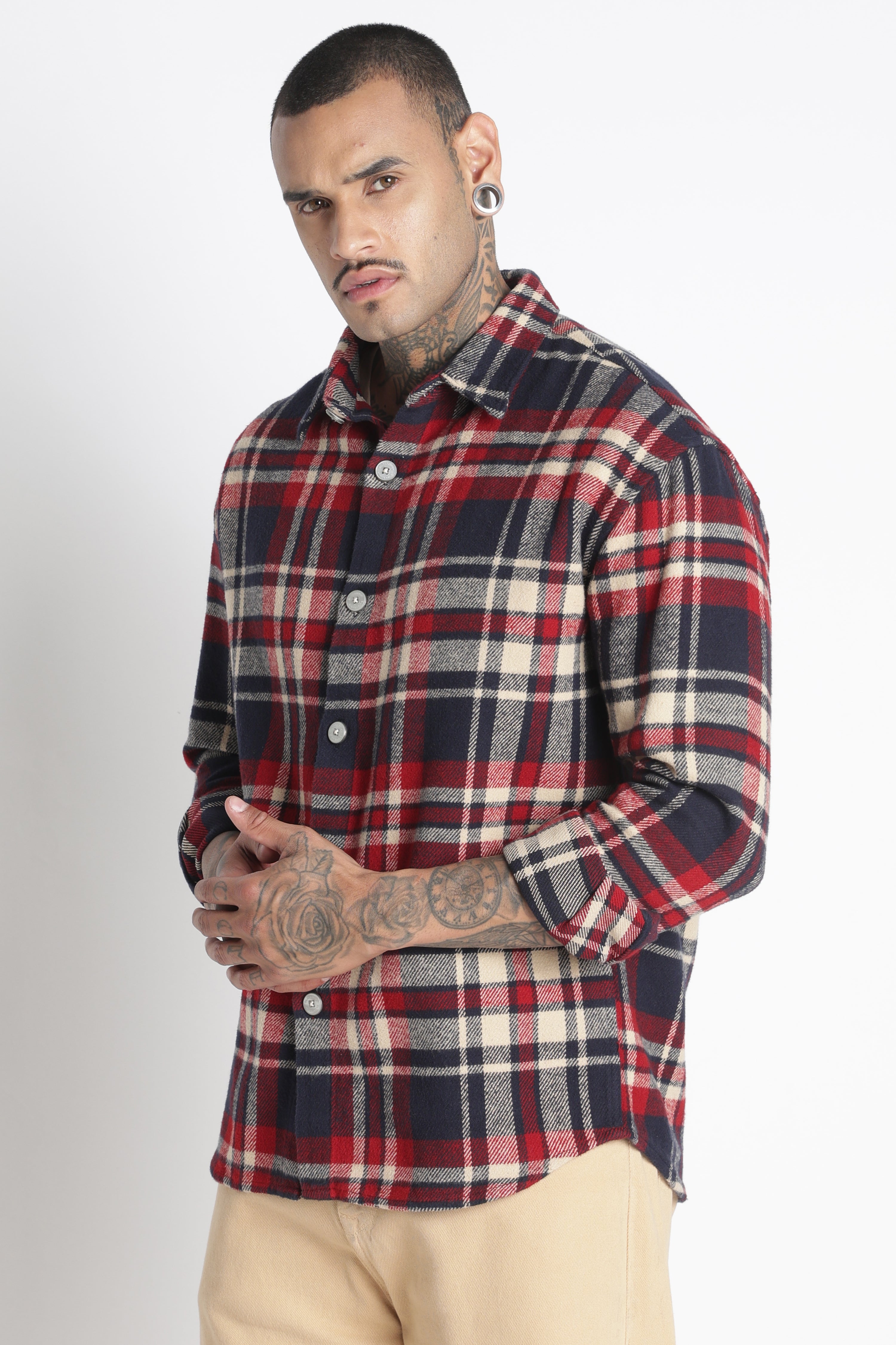 Men Brushed Check Shirt