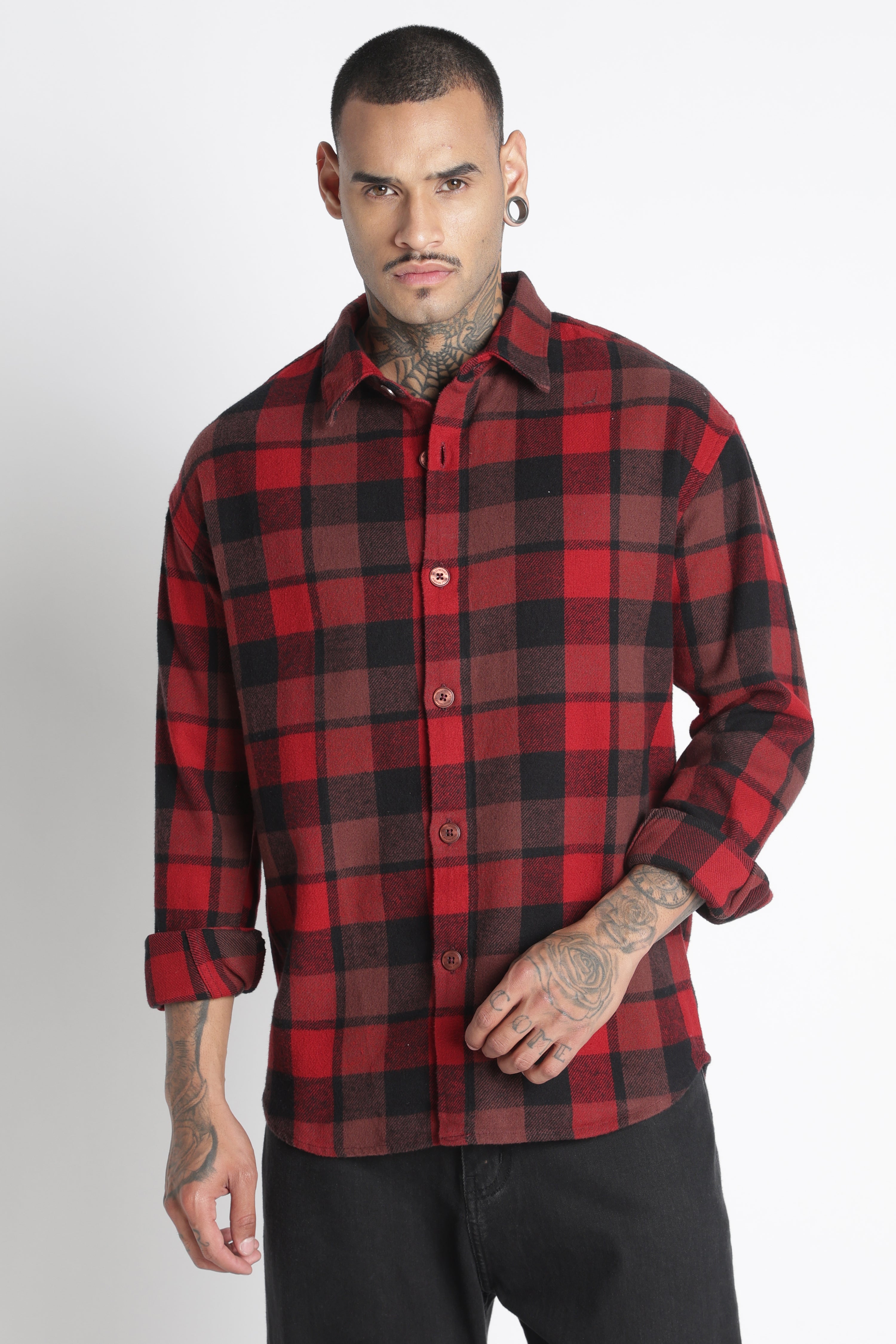 Men Brushed Check Shirt