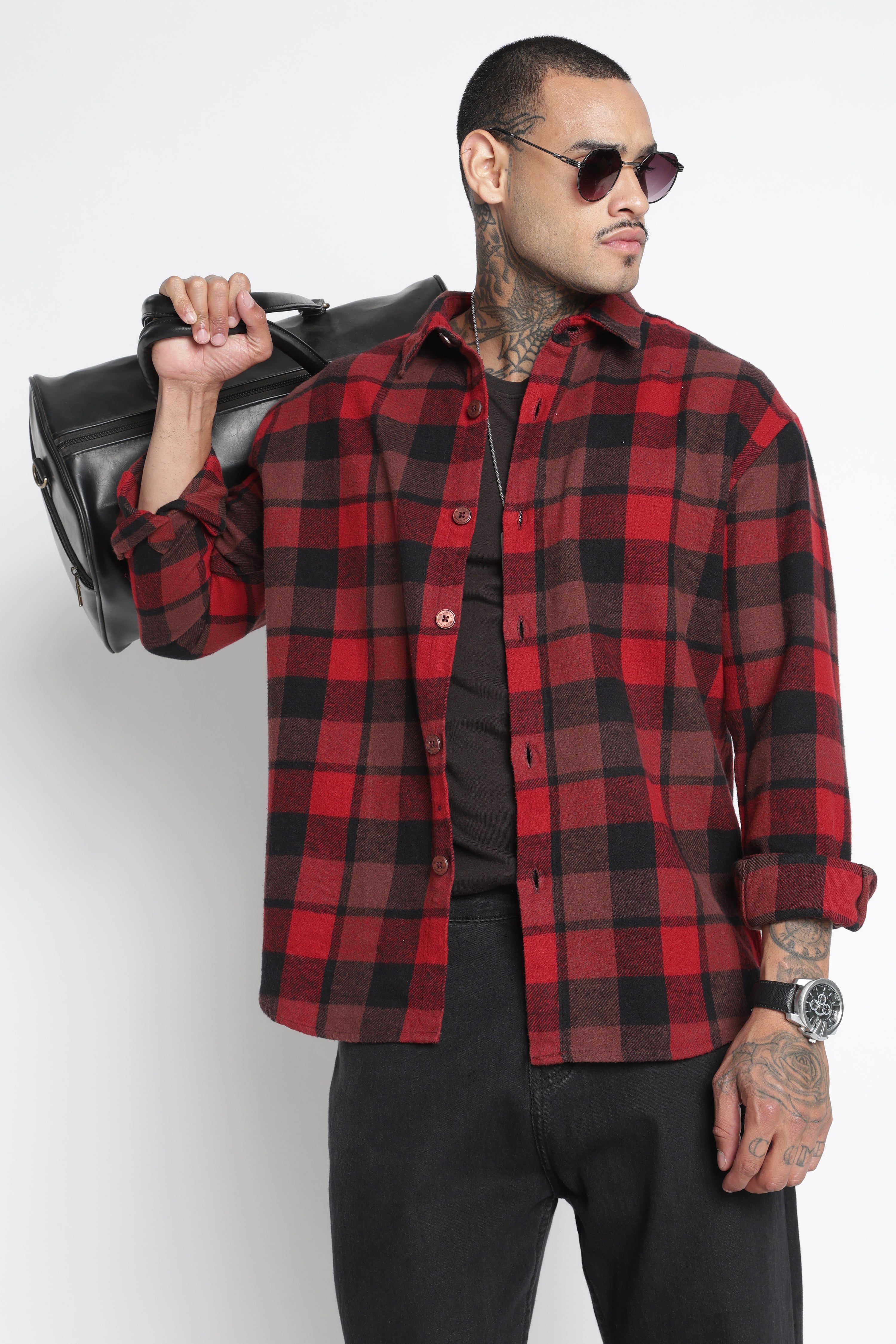 Men Brushed Check Shirt