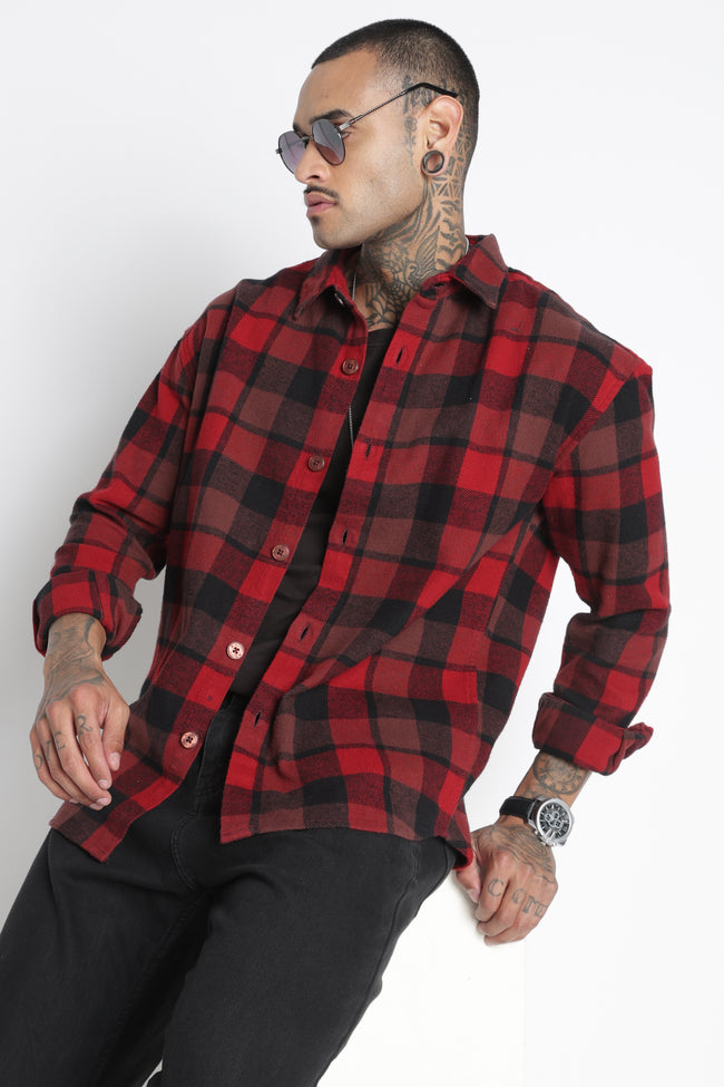 Men Brushed Check Shirt