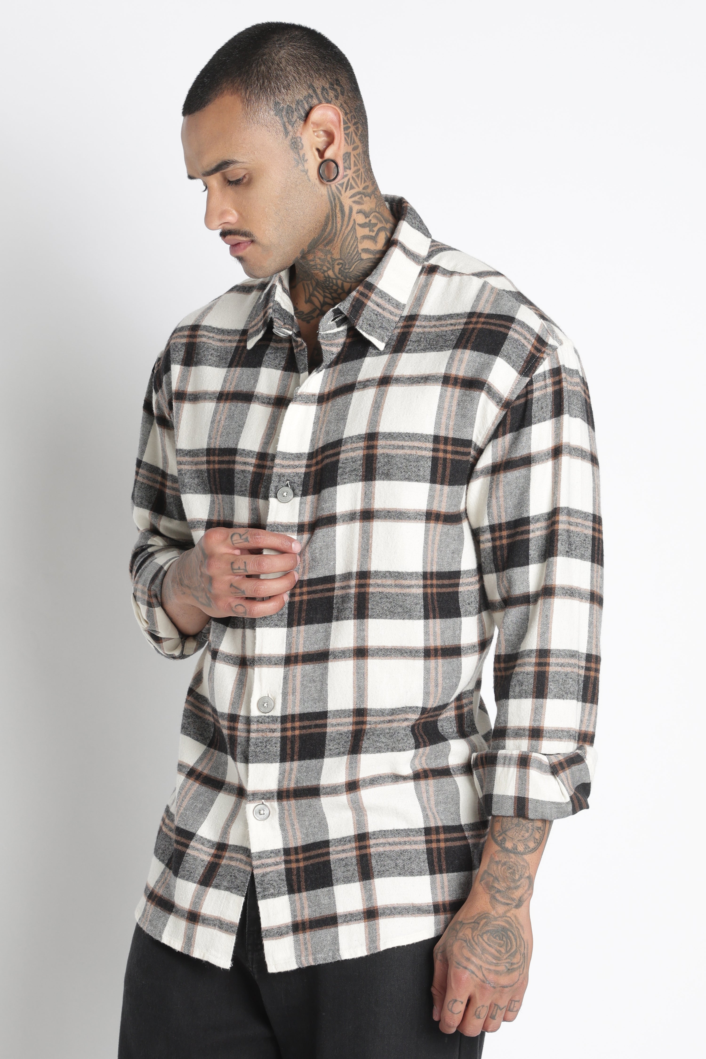 Men Brushed Check Shirt